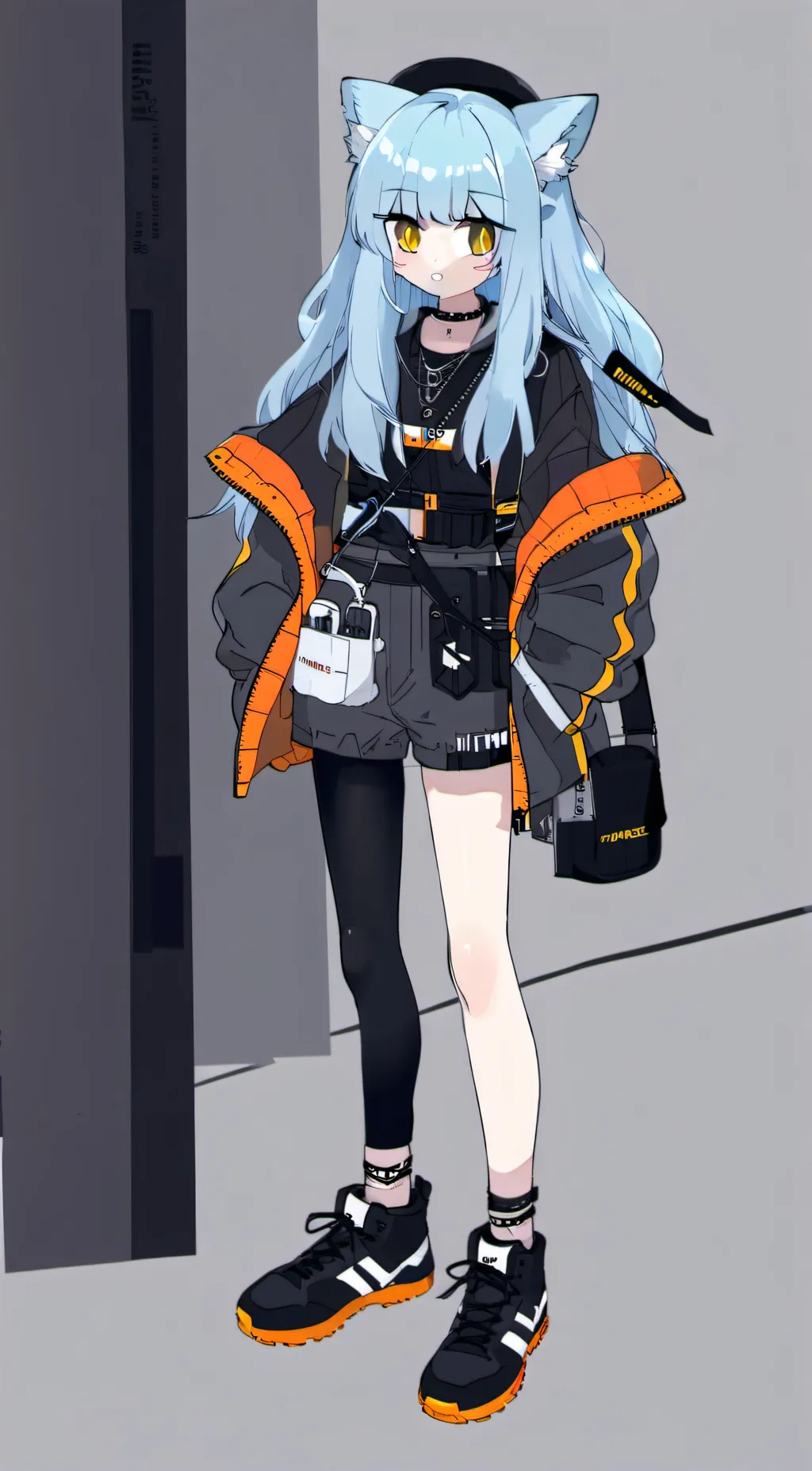 ai character: Kanye the cat wolf background