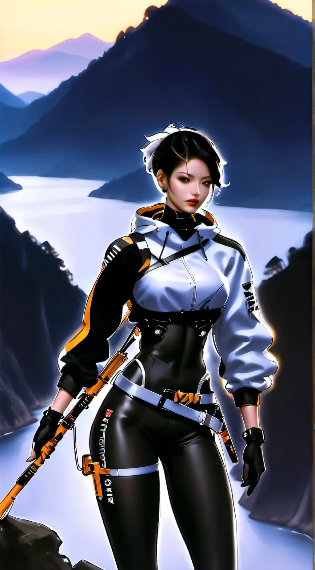 ai character: Violet background