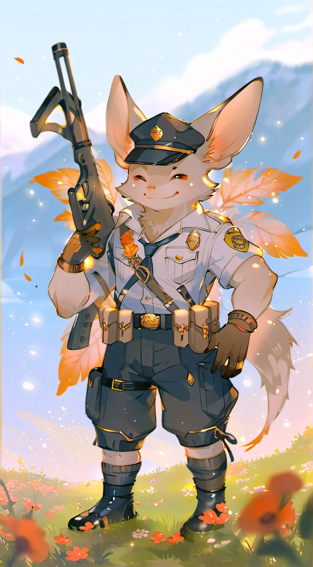 ai character: Officer Axel F background