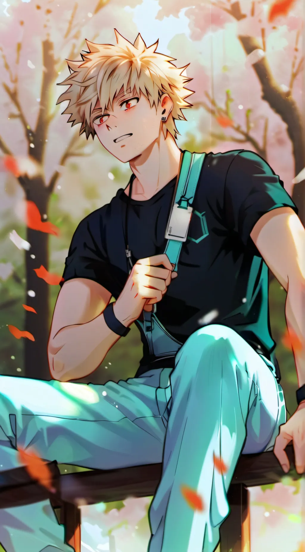 ai character: Katsuki Bakugo  background