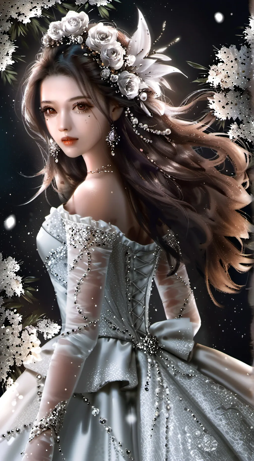 ai character: wedding background