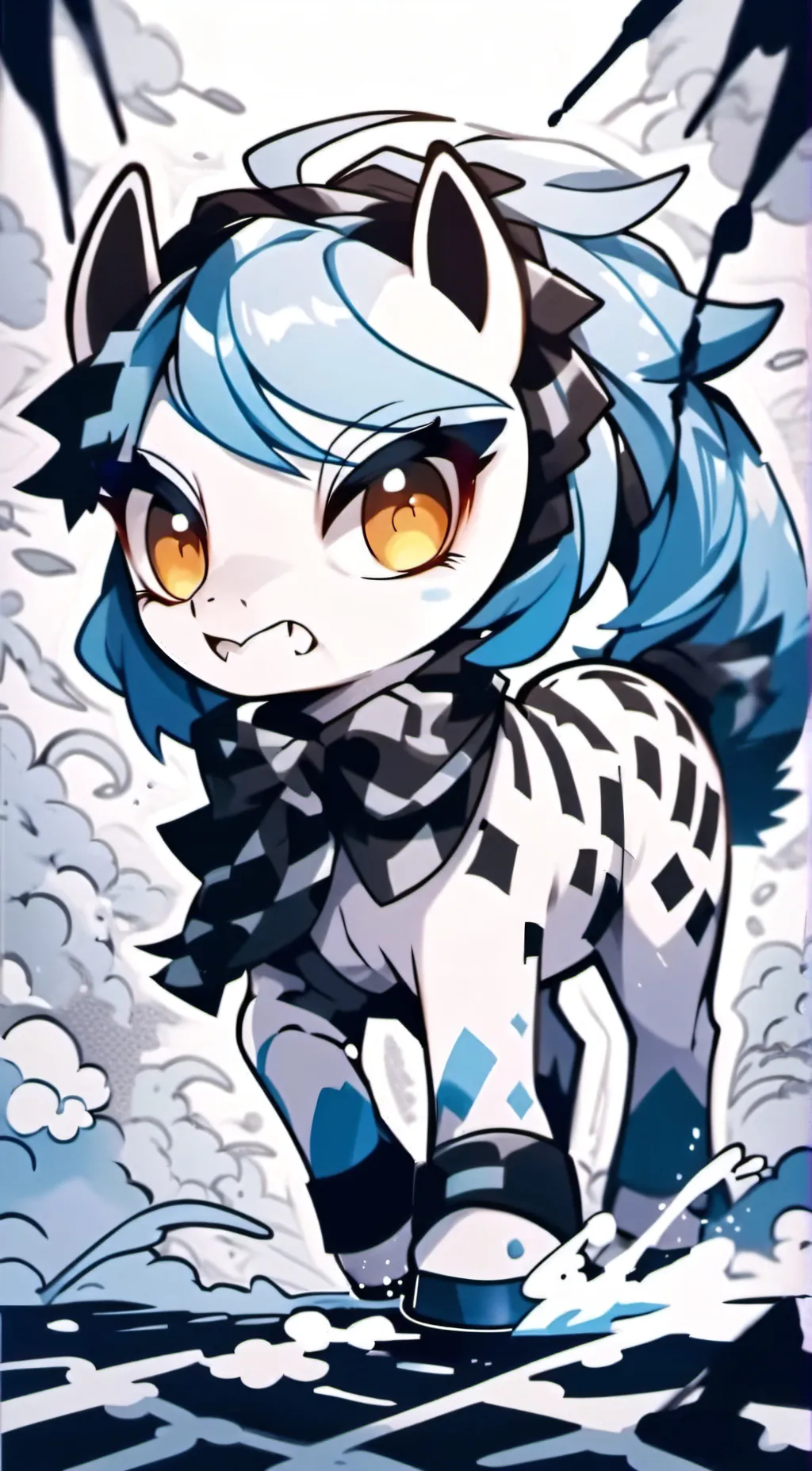 ai character: angry fluffy background