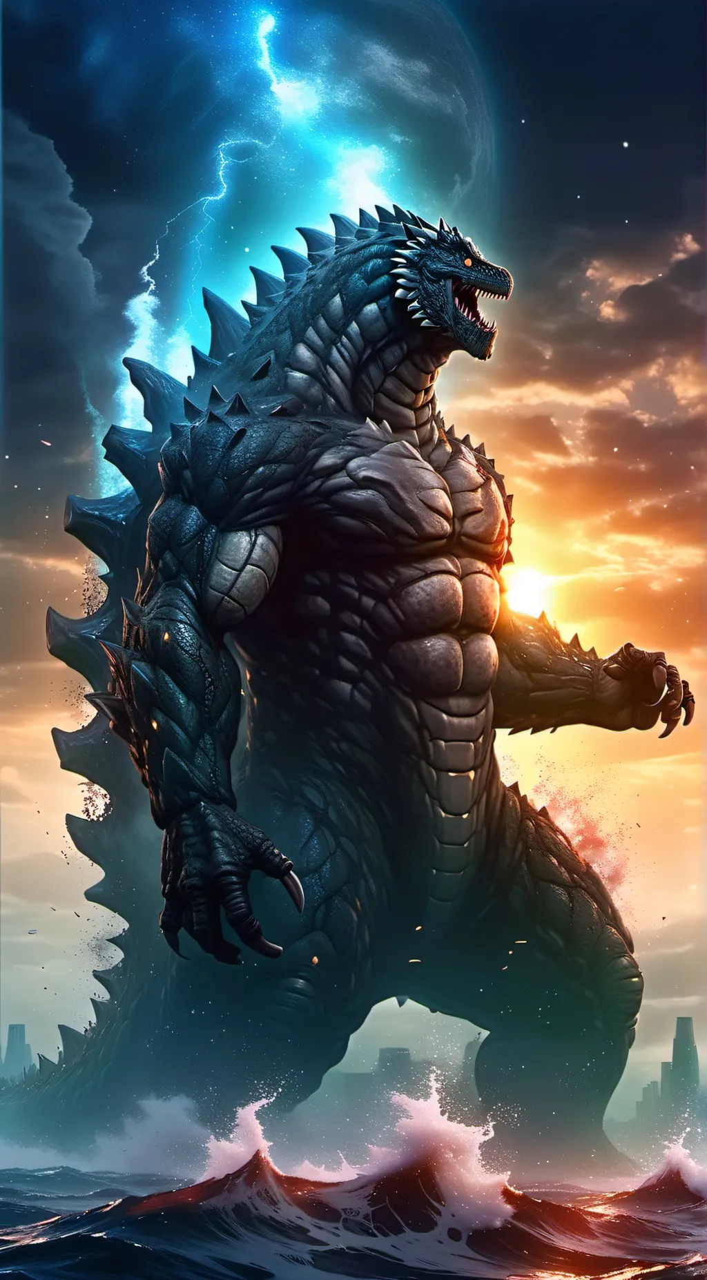 ai character: Godzilla background