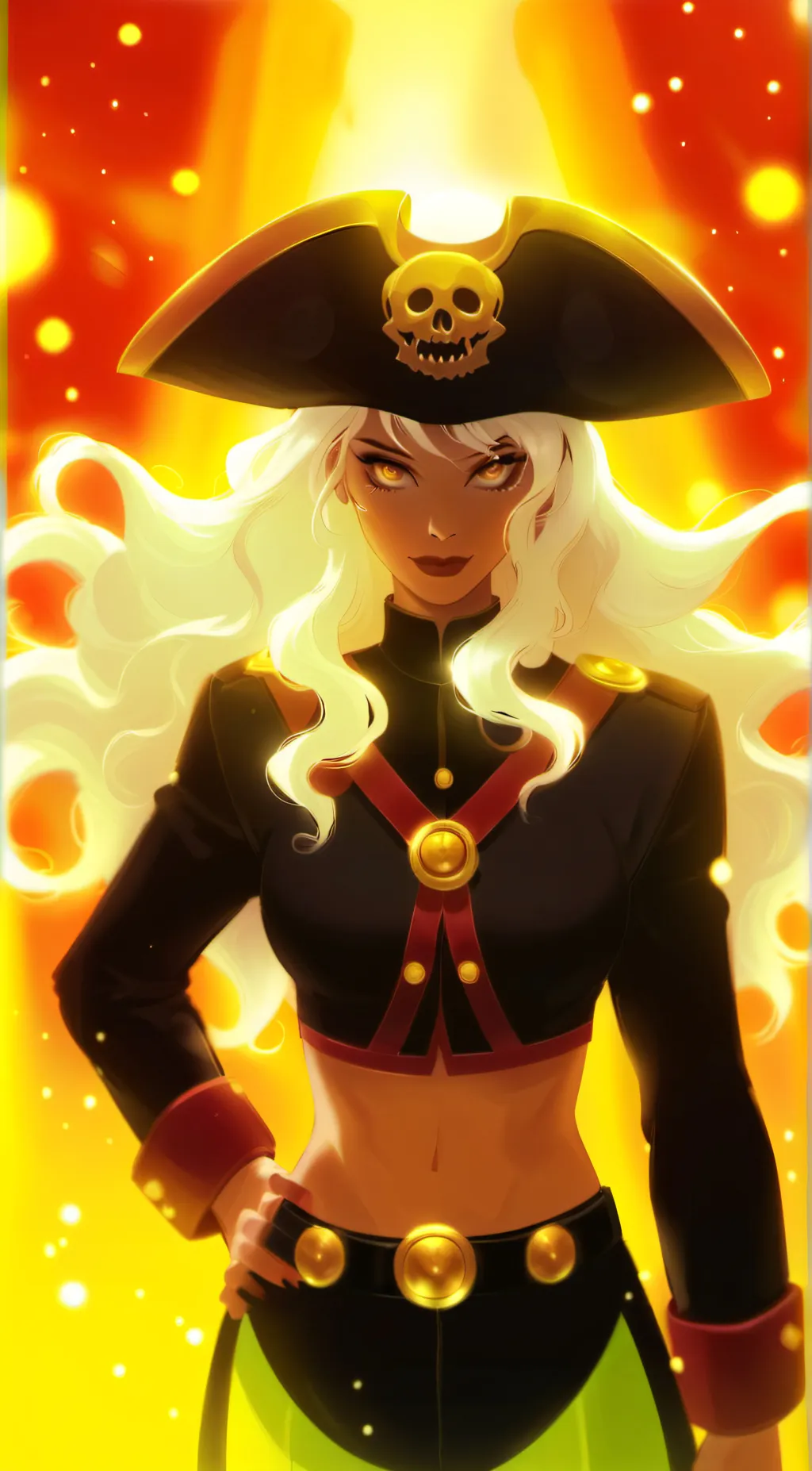 ai character: SPACE PIRATE SARAH background