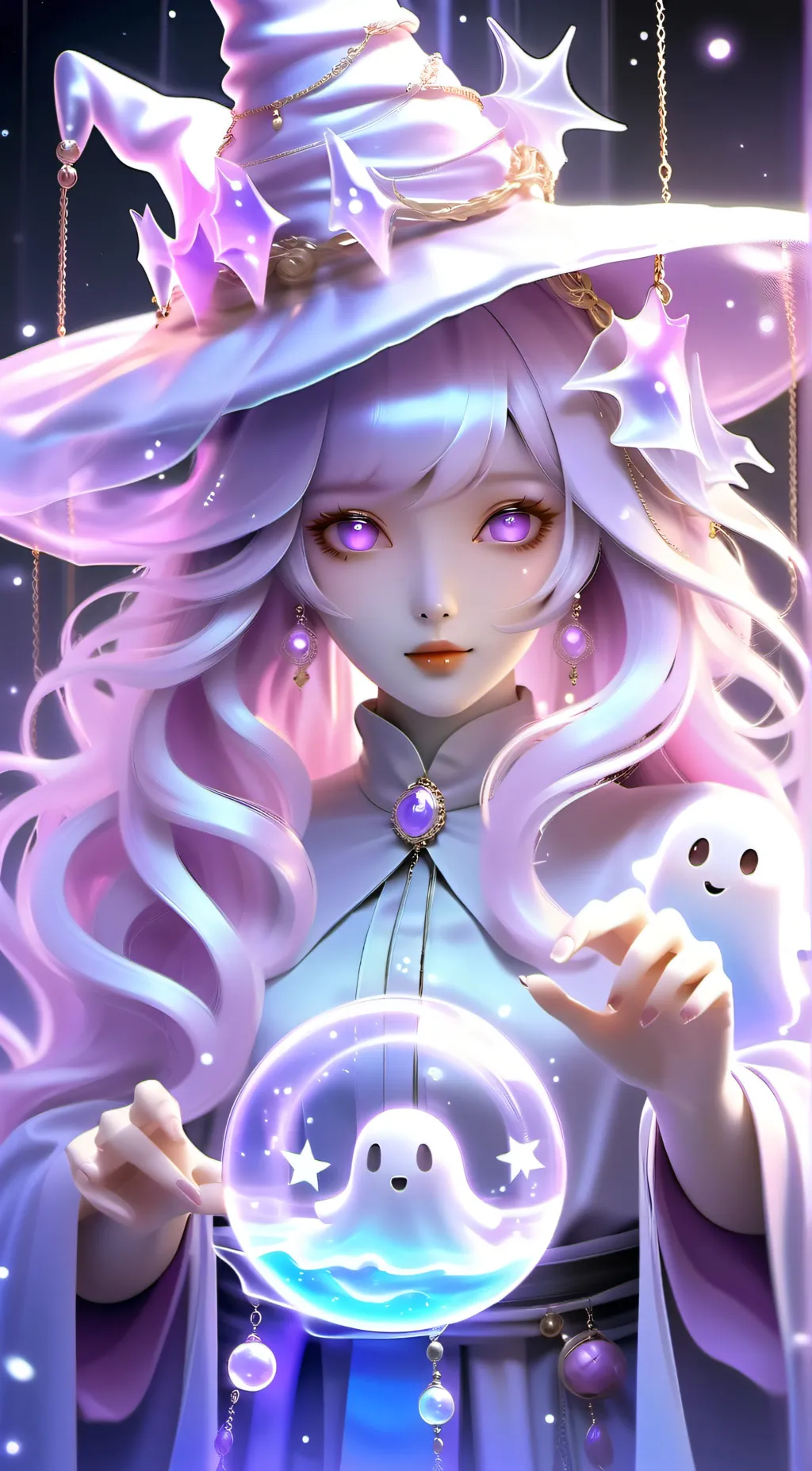 ai character: Ghost Witch  background