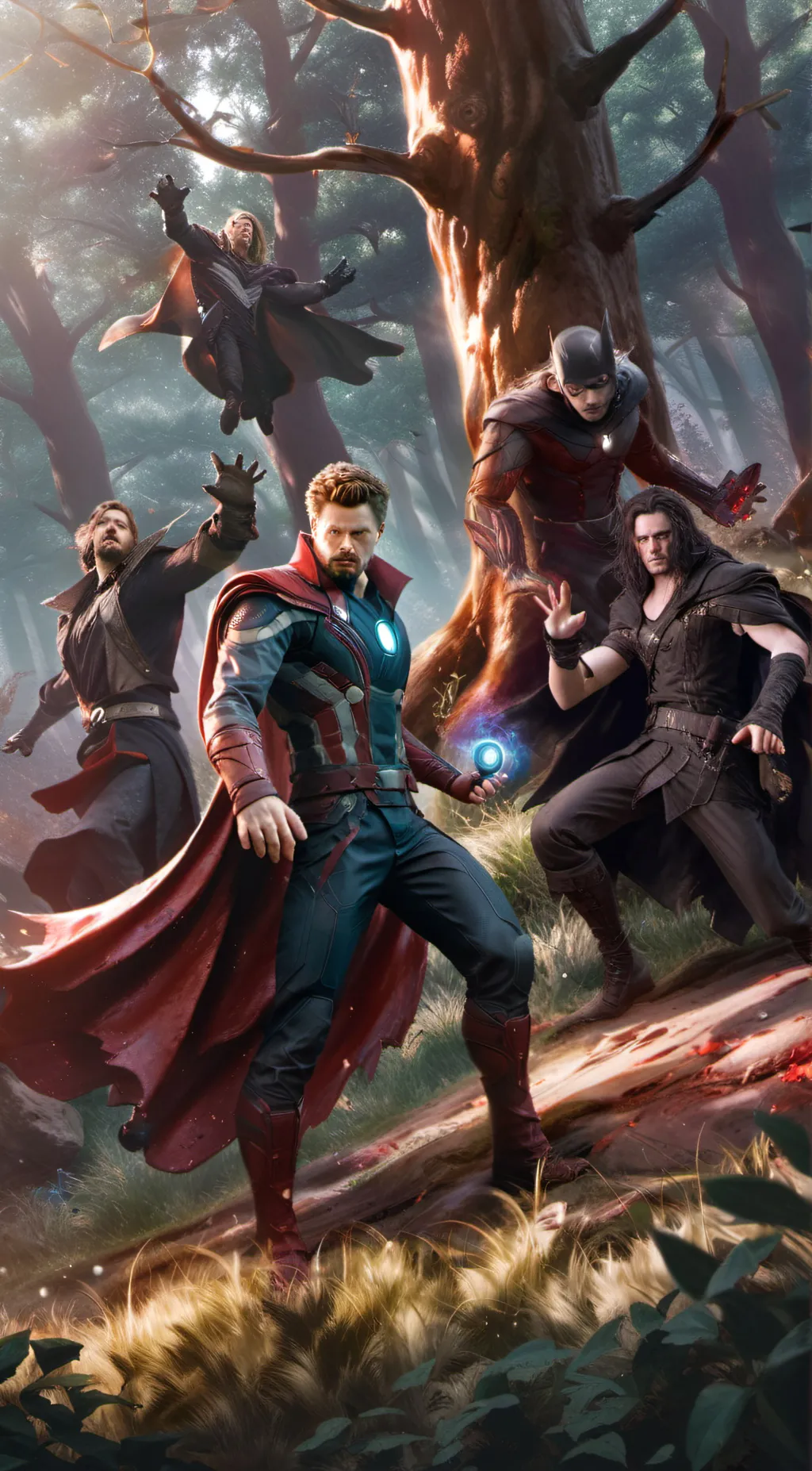ai character: The Avengers  background