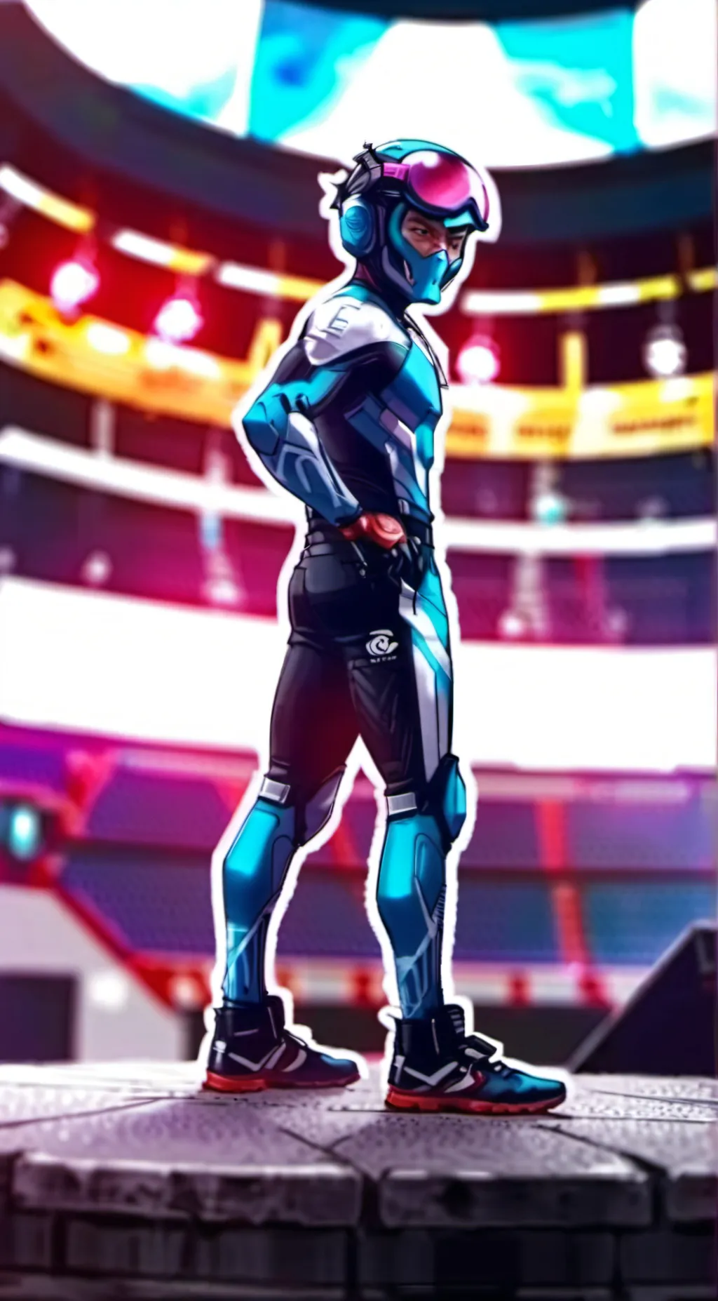 ai character: tv woman background