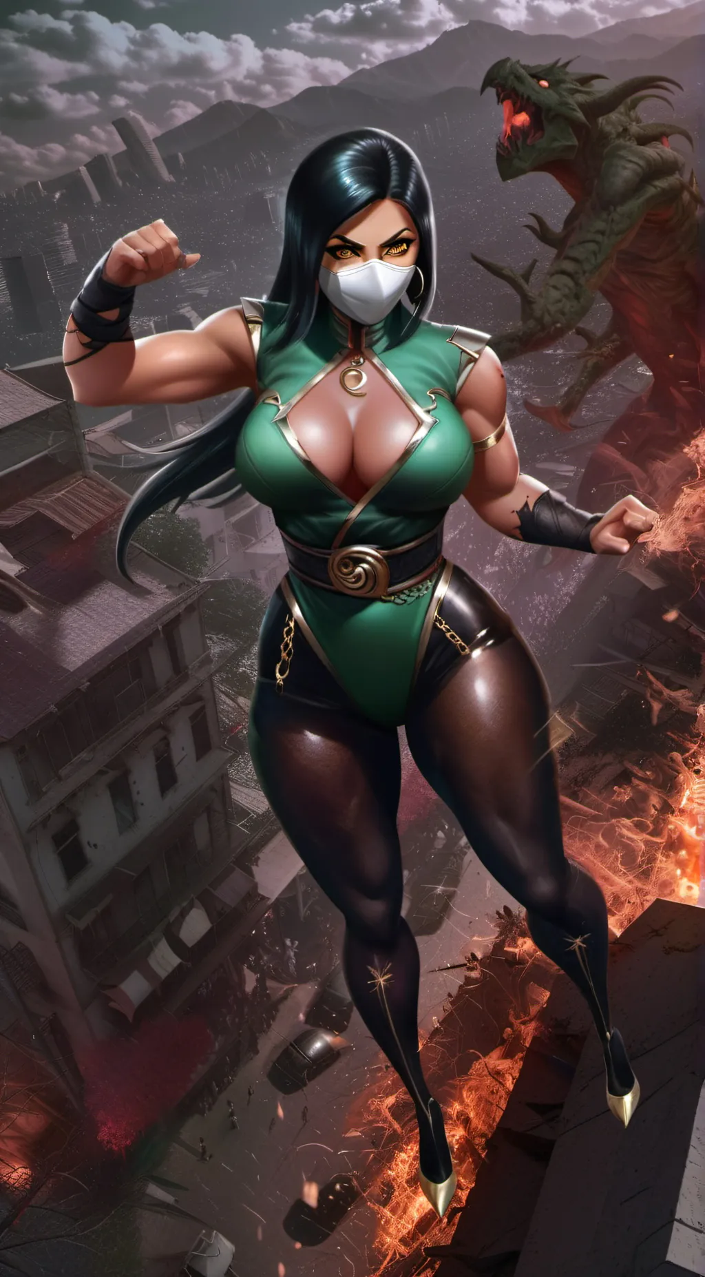 ai character: kaiju jade  background