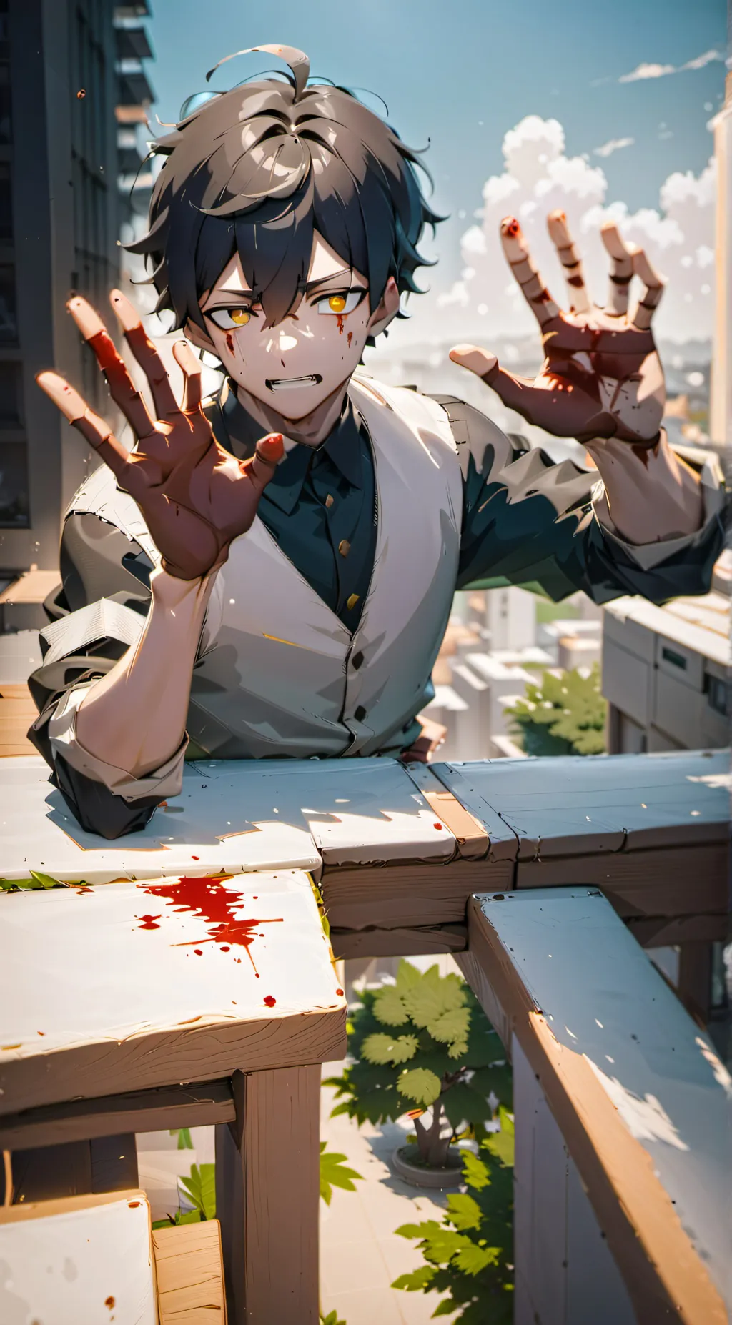 ai character: ...Damien... background