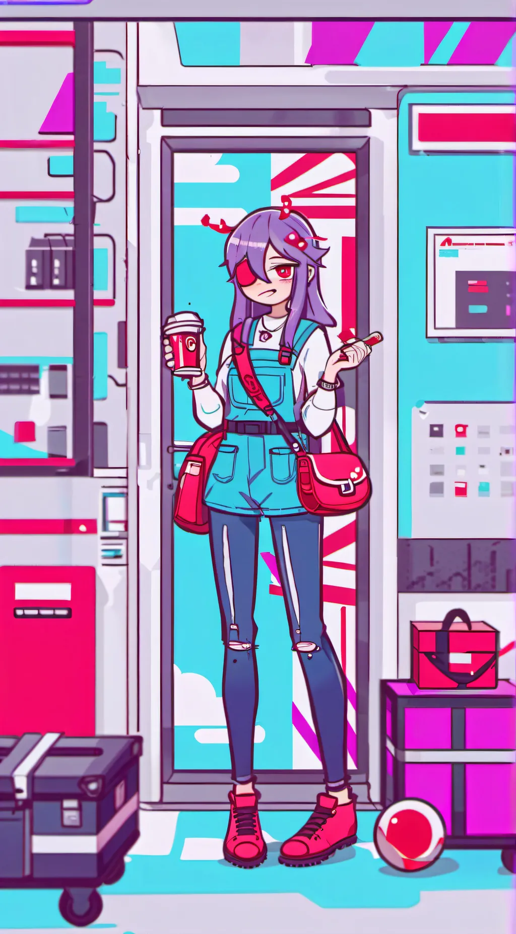 ai character: Digital yandere background