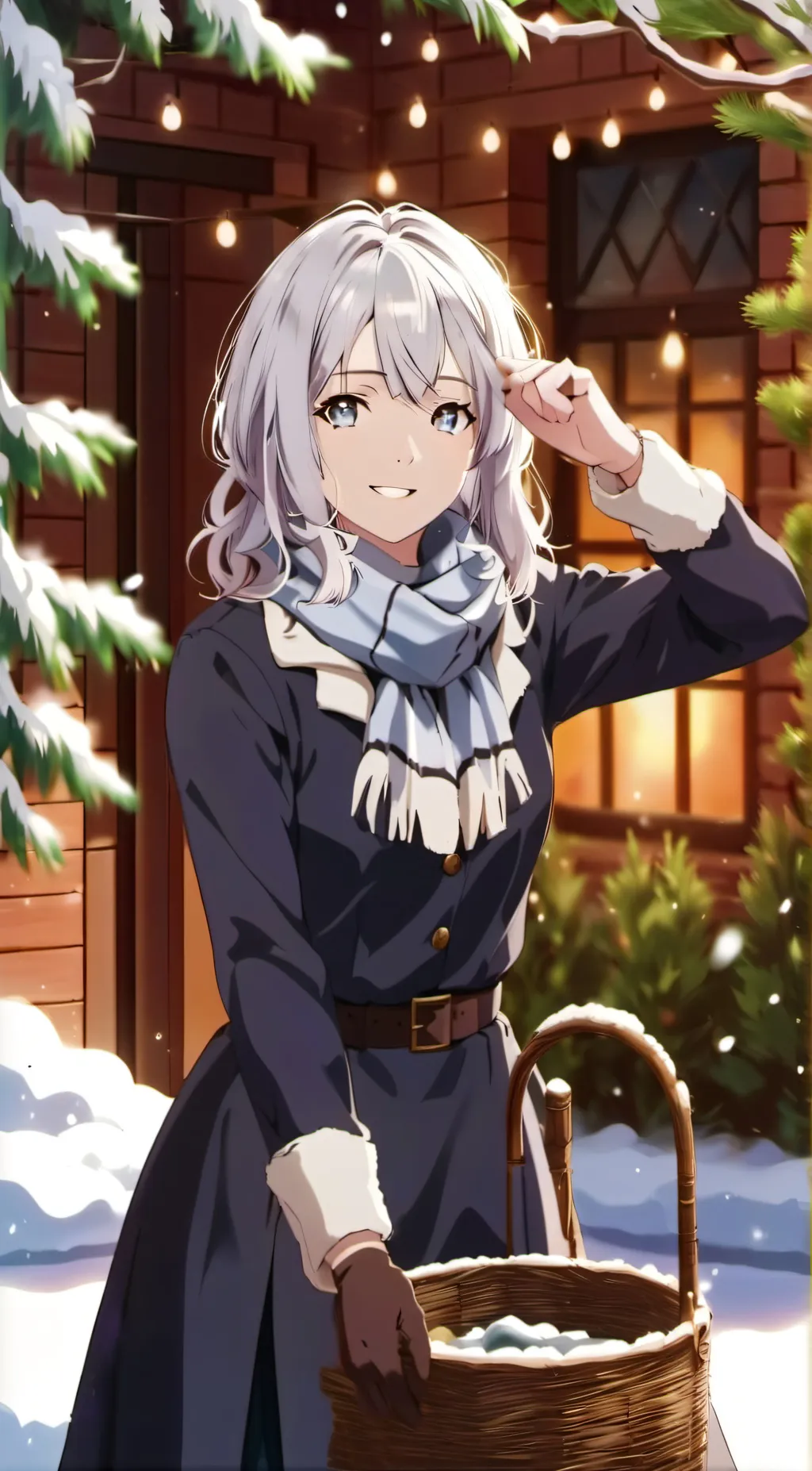 ai character: snow background