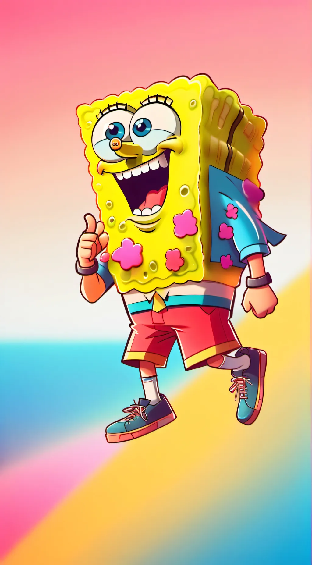 ai character: spongebob  background