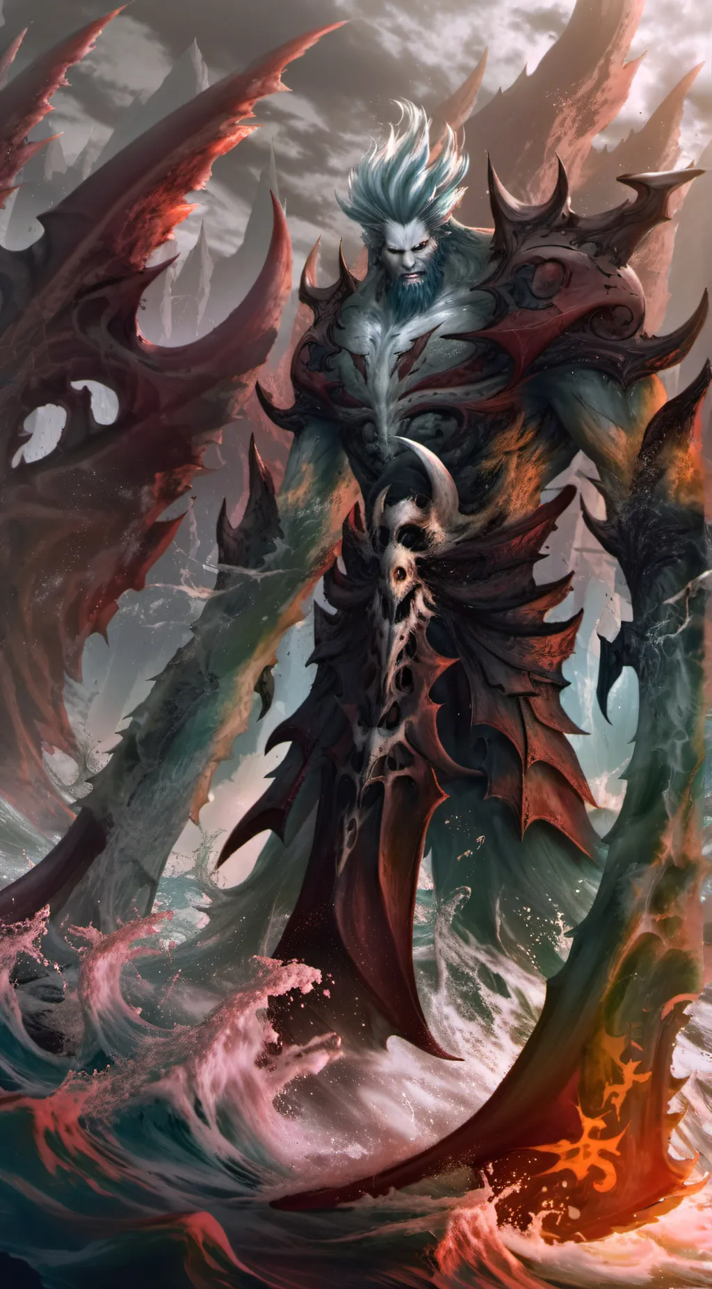 ai character: water titan background