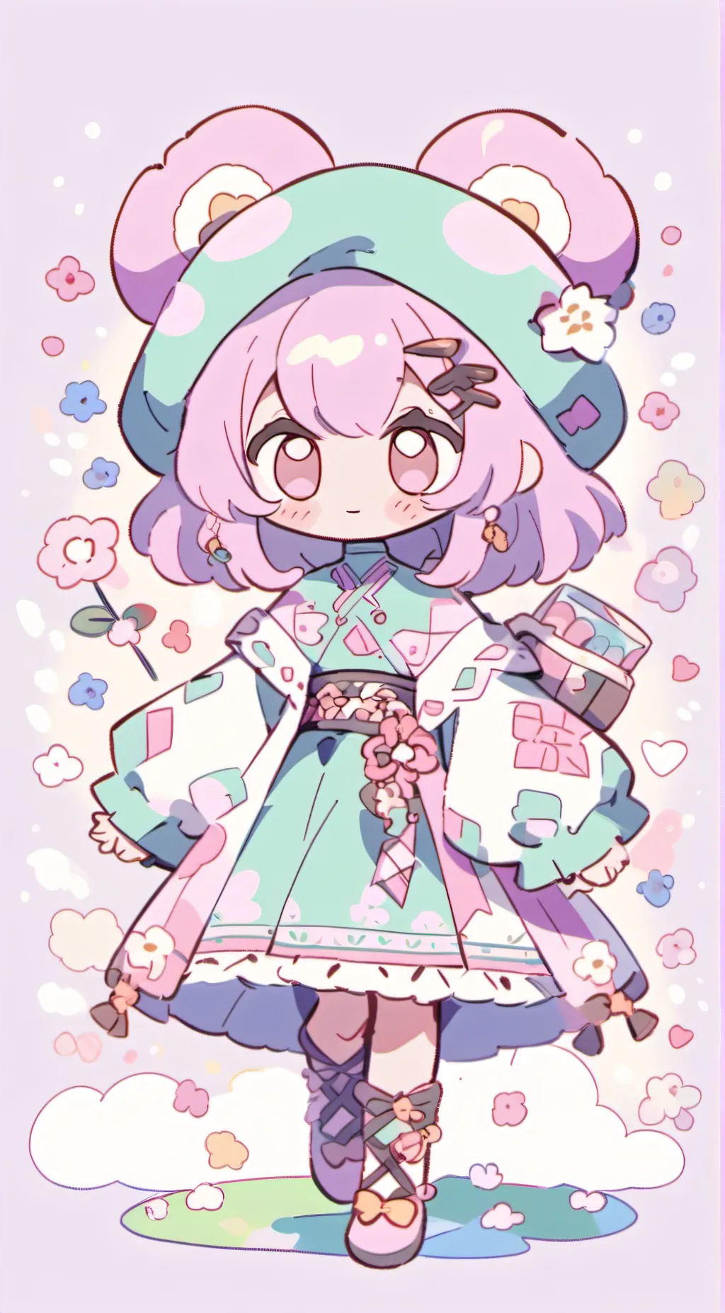 ai character: Sun and Moon show  background