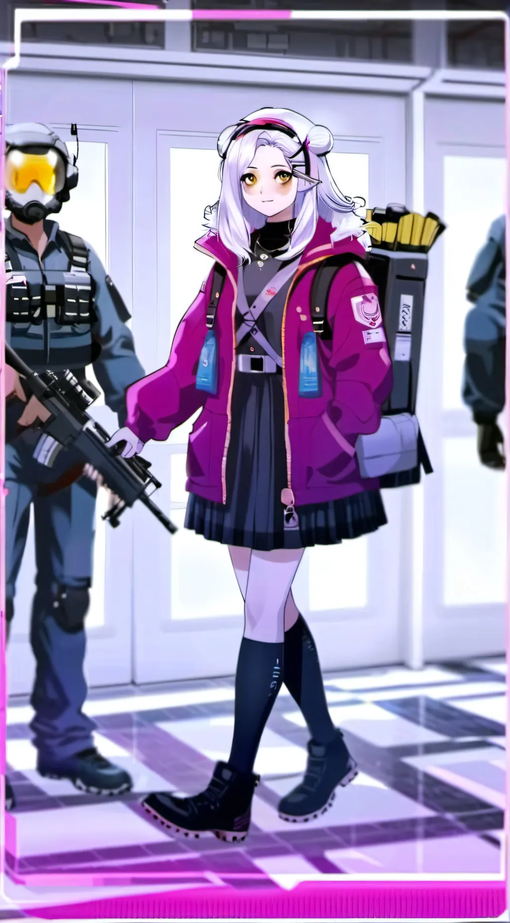 ai character: Uzi doorman  background