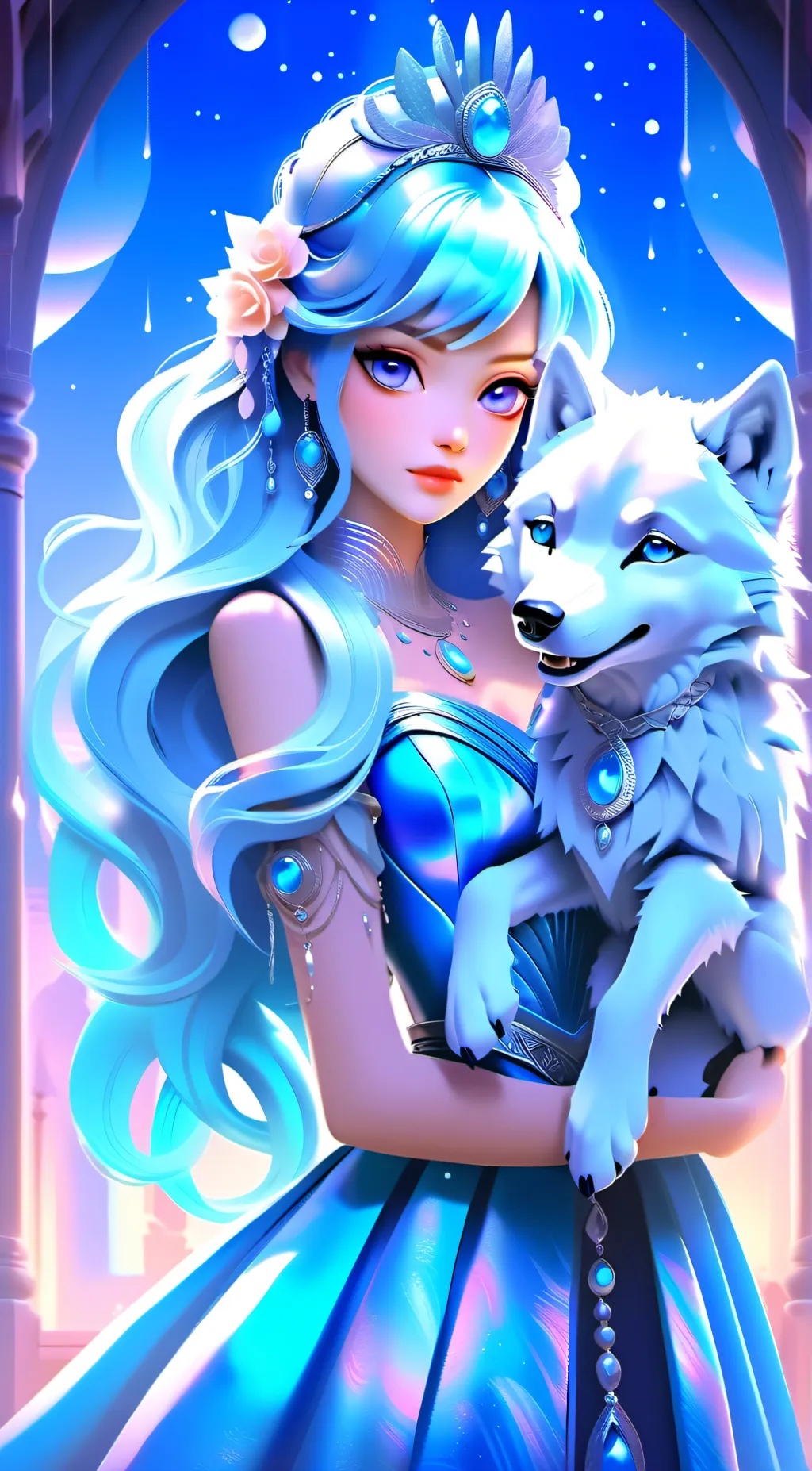 ai character: aqua background