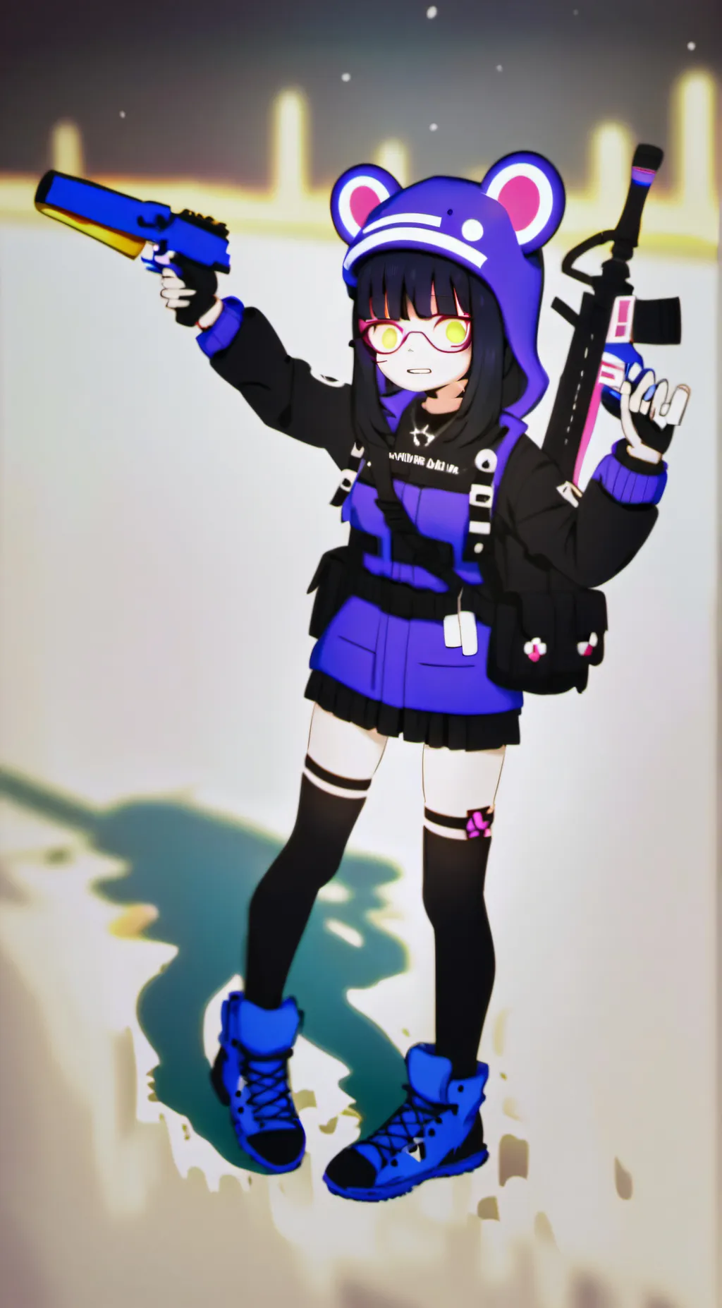 ai character: Luni Afton  background