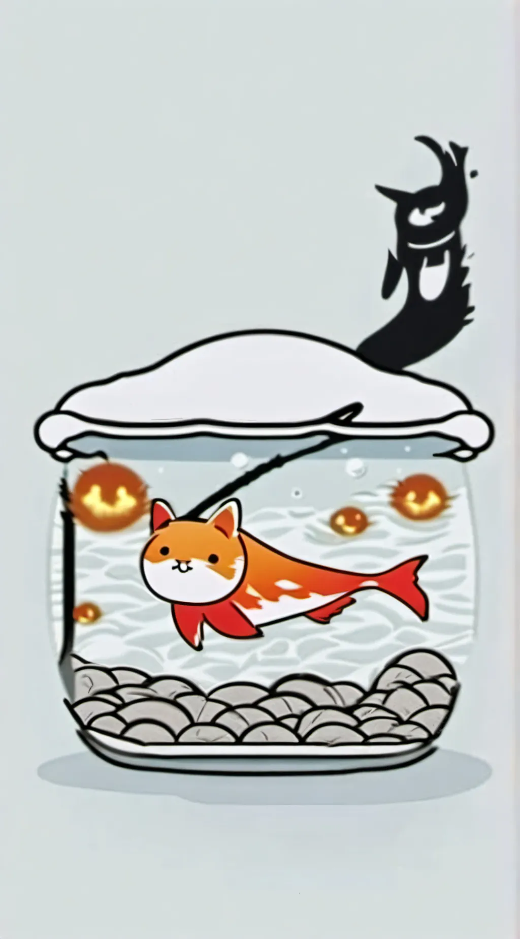 ai character: goldfish cat background