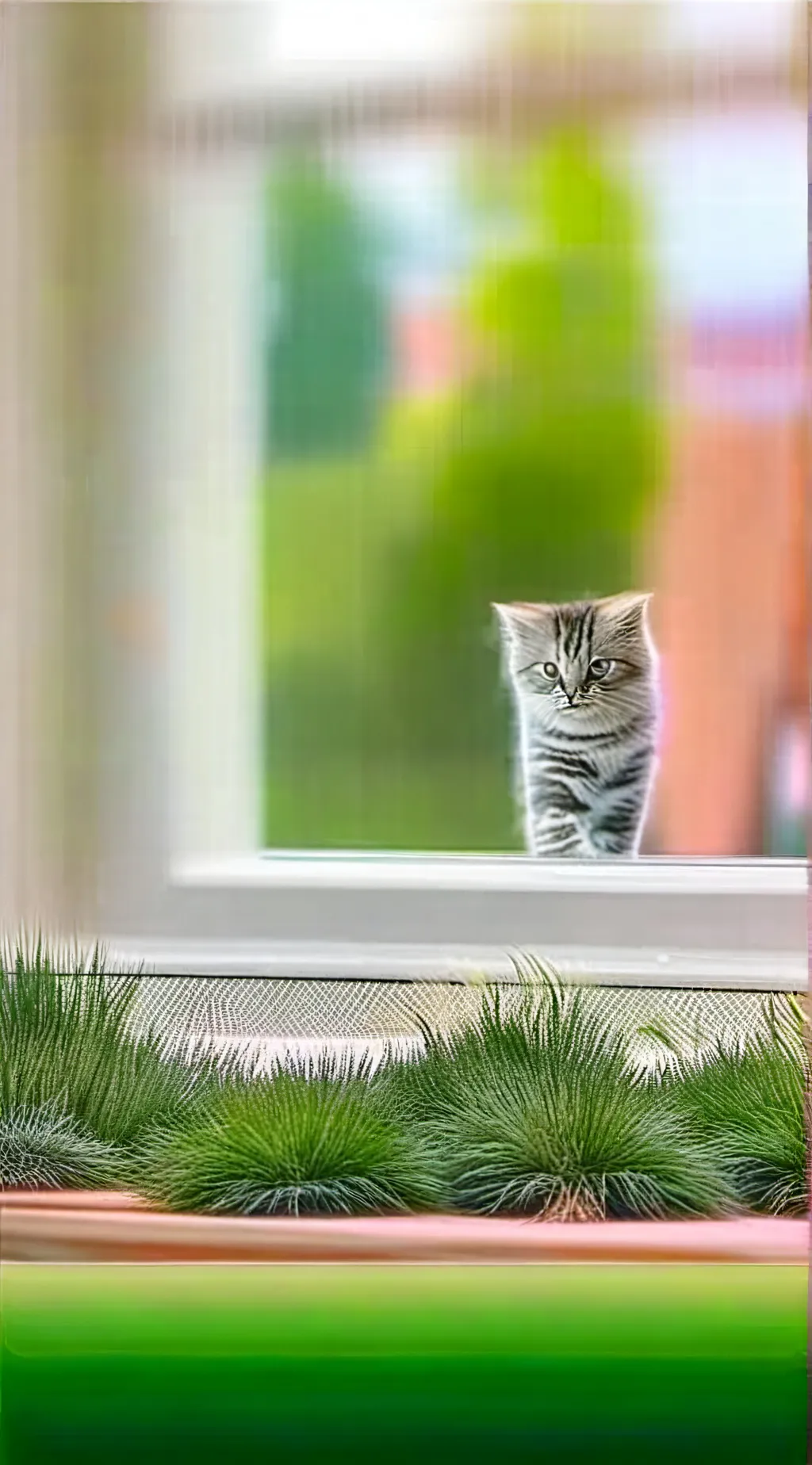 ai character: cat grass sim background