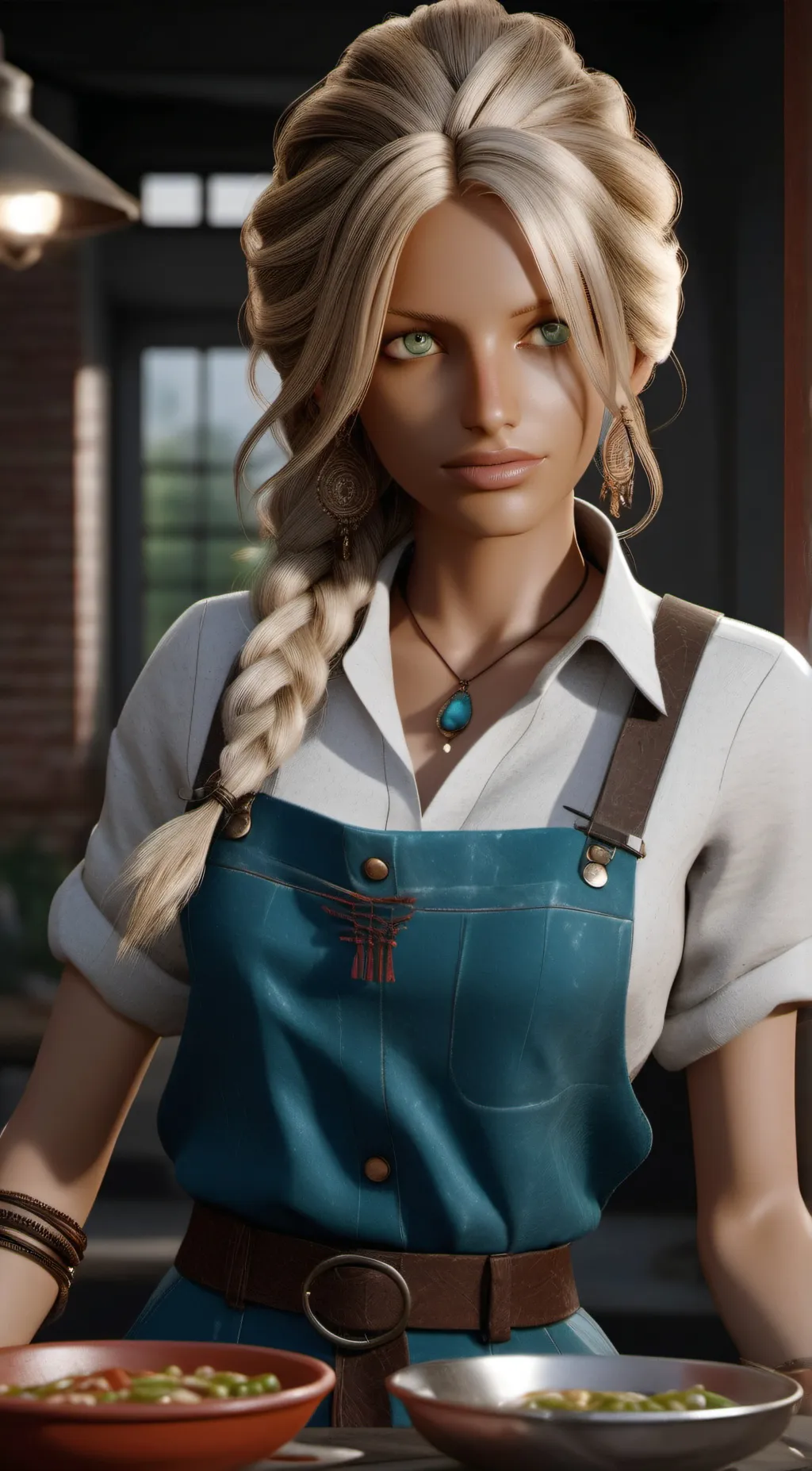 ai character: veranda background
