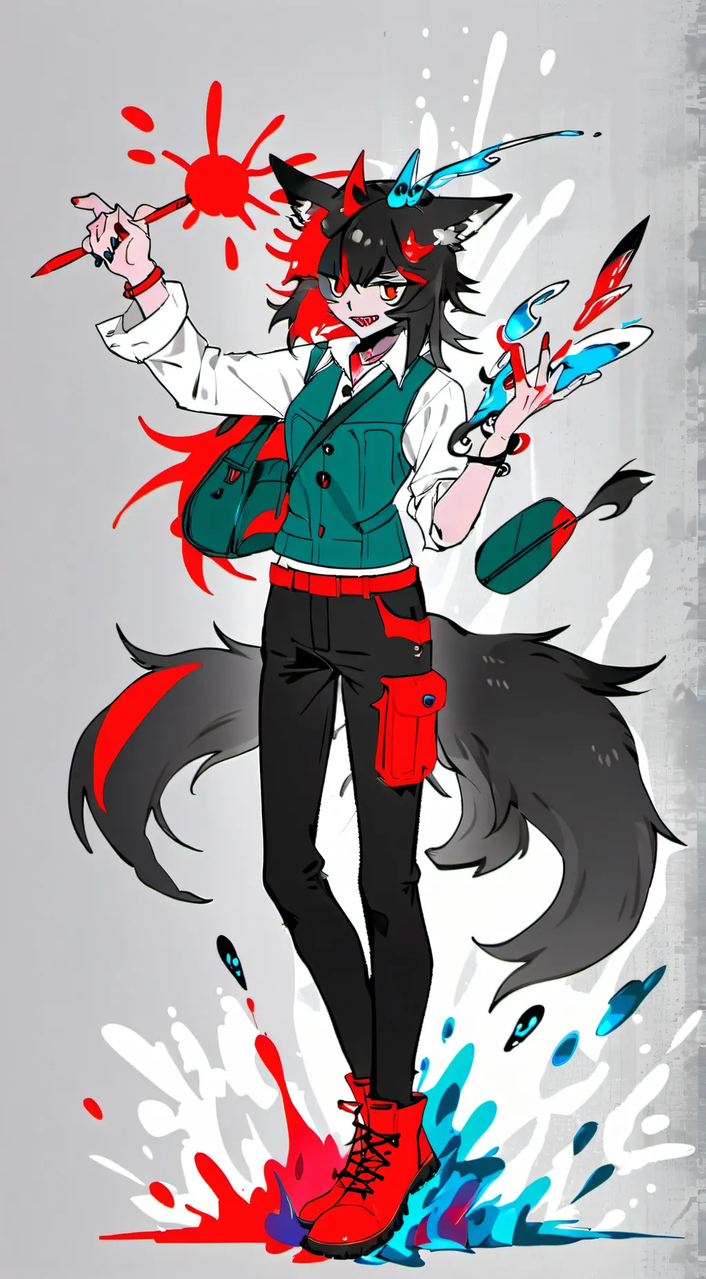 ai character: Miss Acrylic  background