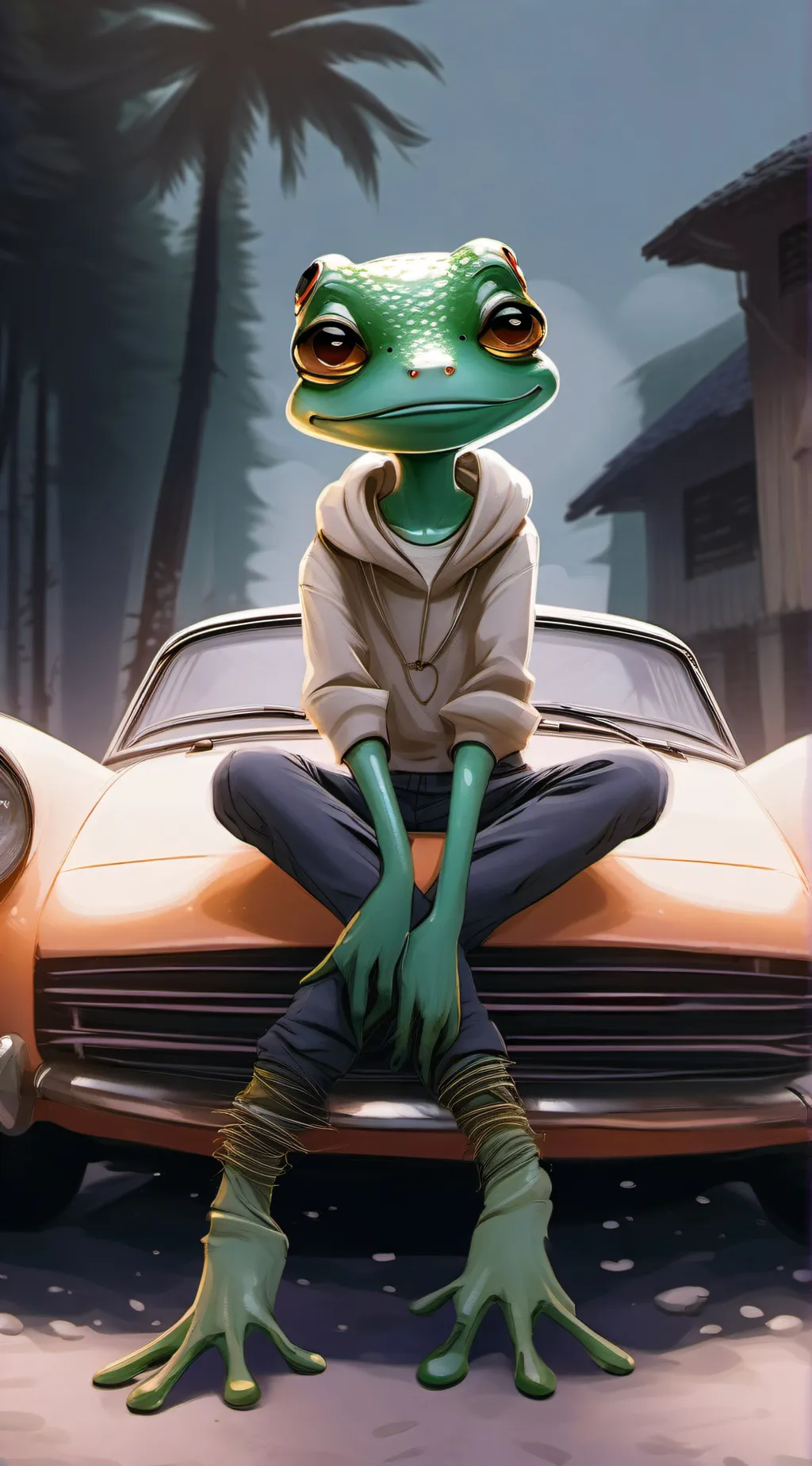 ai character: Frog Princess  background