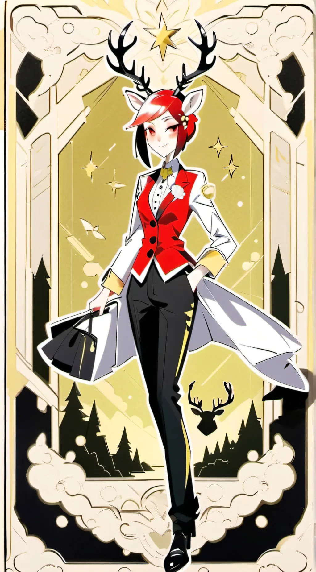 ai character: girl Alastor  background