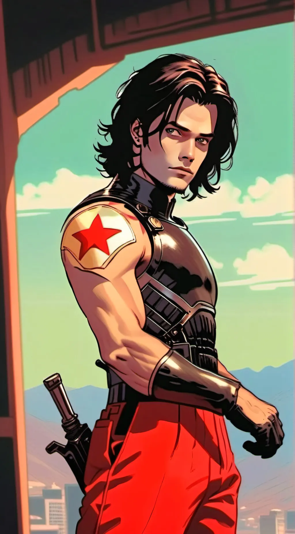 ai character: Bucky barnes background