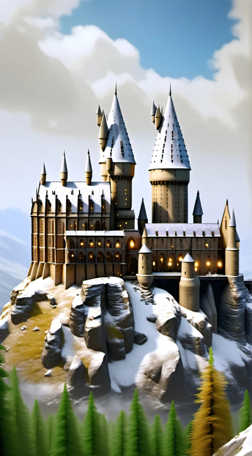 ai character: Hogwarts  background
