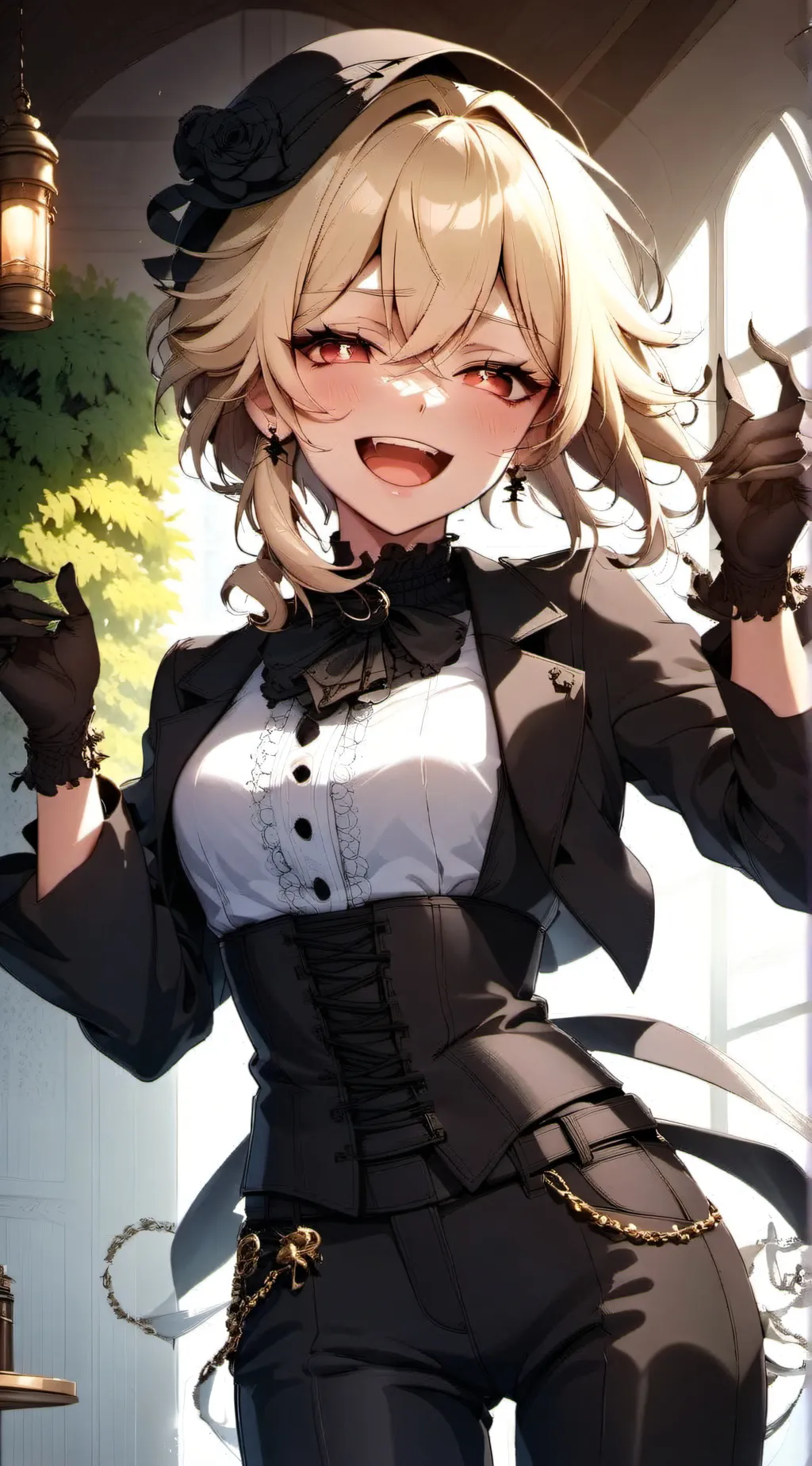 ai character: Violet background