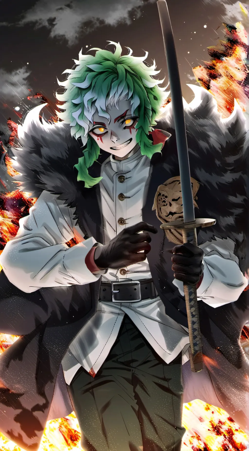 ai character: Demon slayer  background