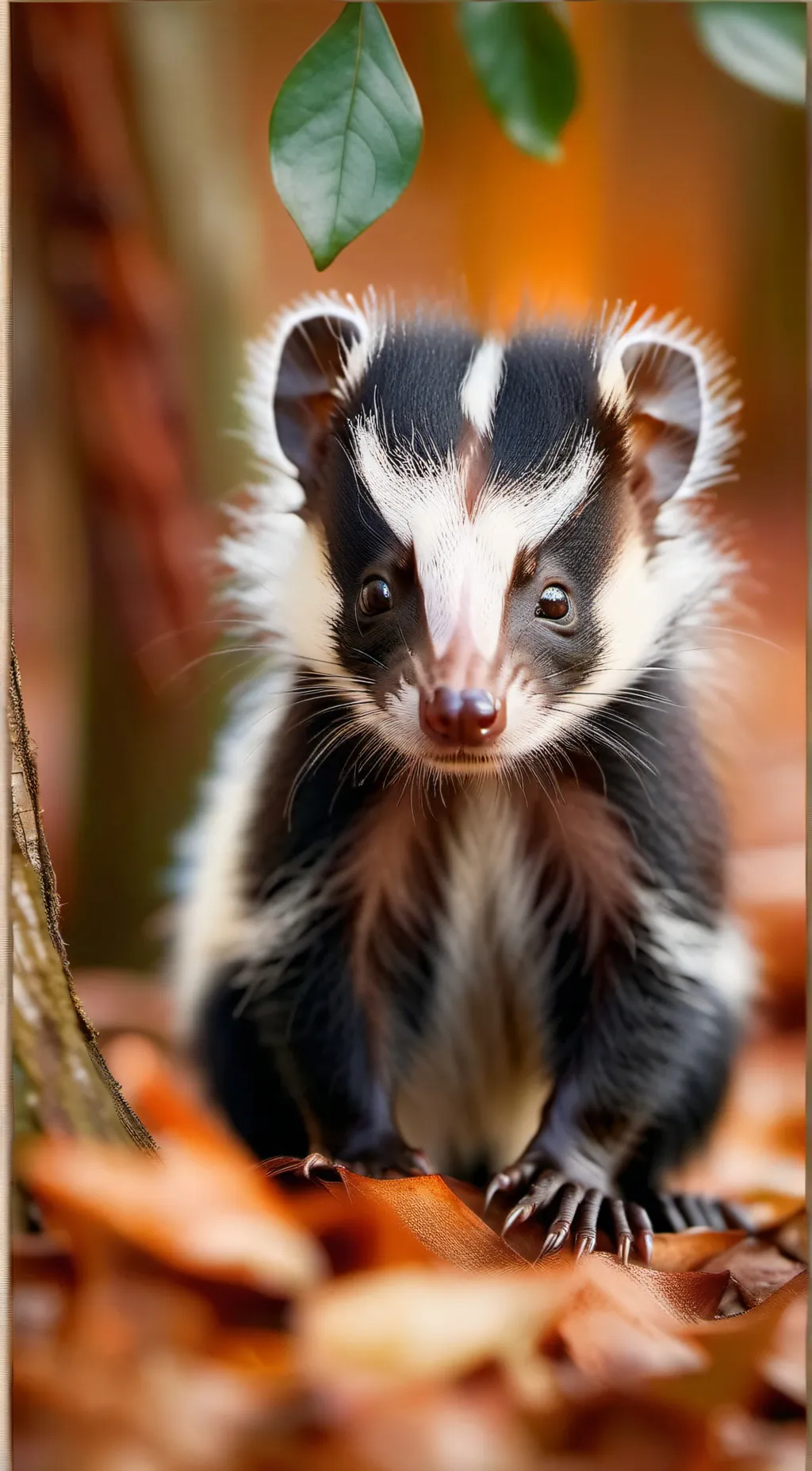 ai character: baby skunk background