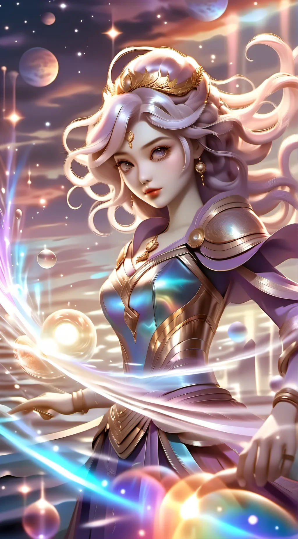ai character: Tv woman  background