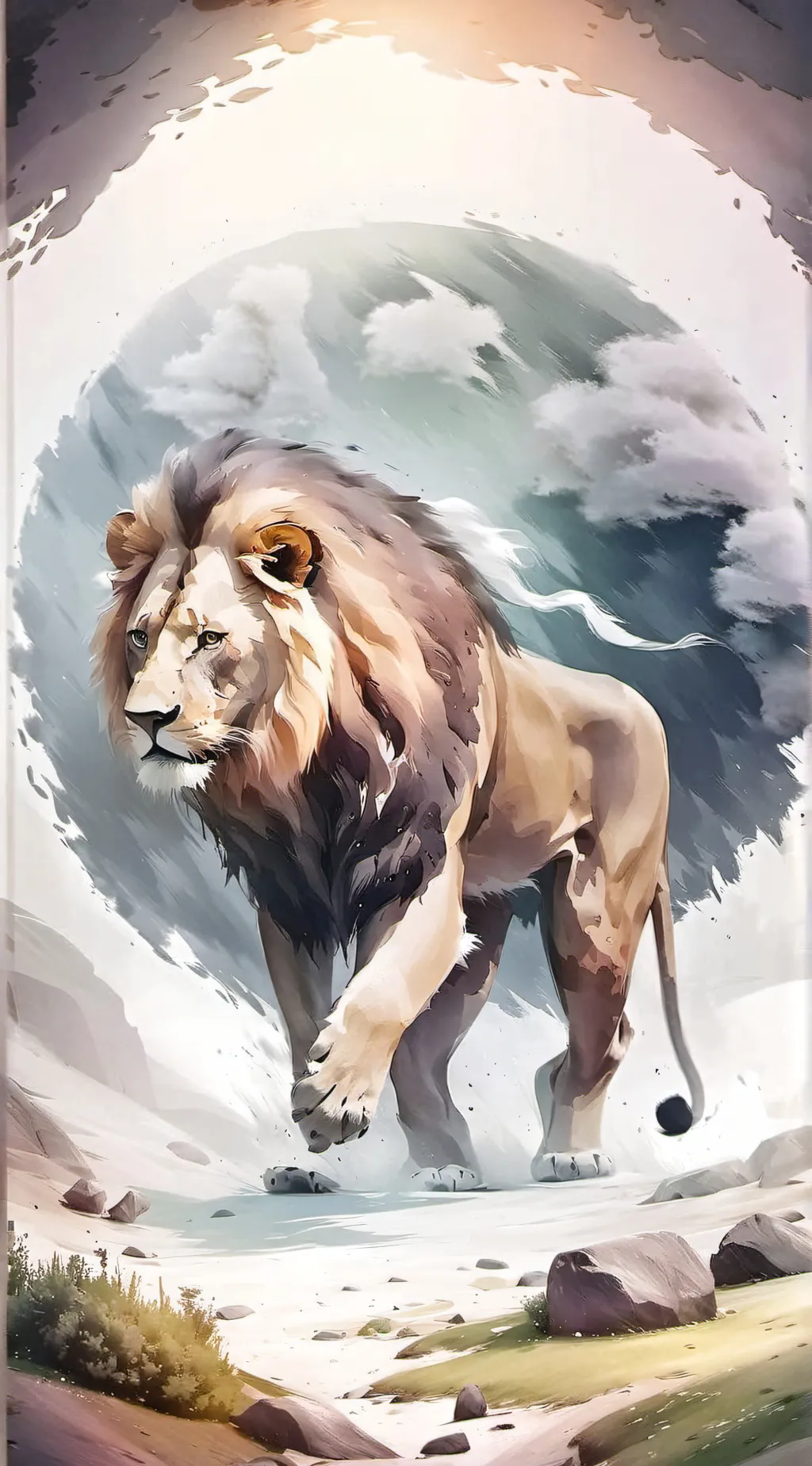 ai character: lion background