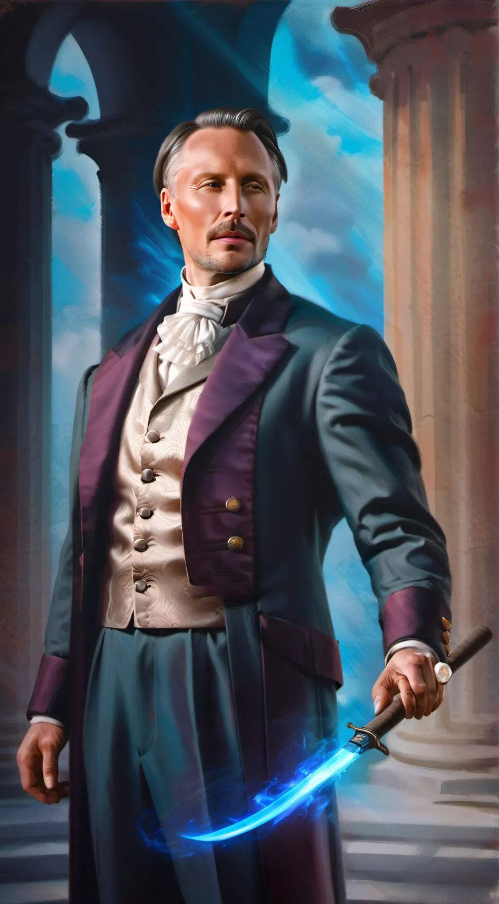 ai character: GellertGrindelwald background
