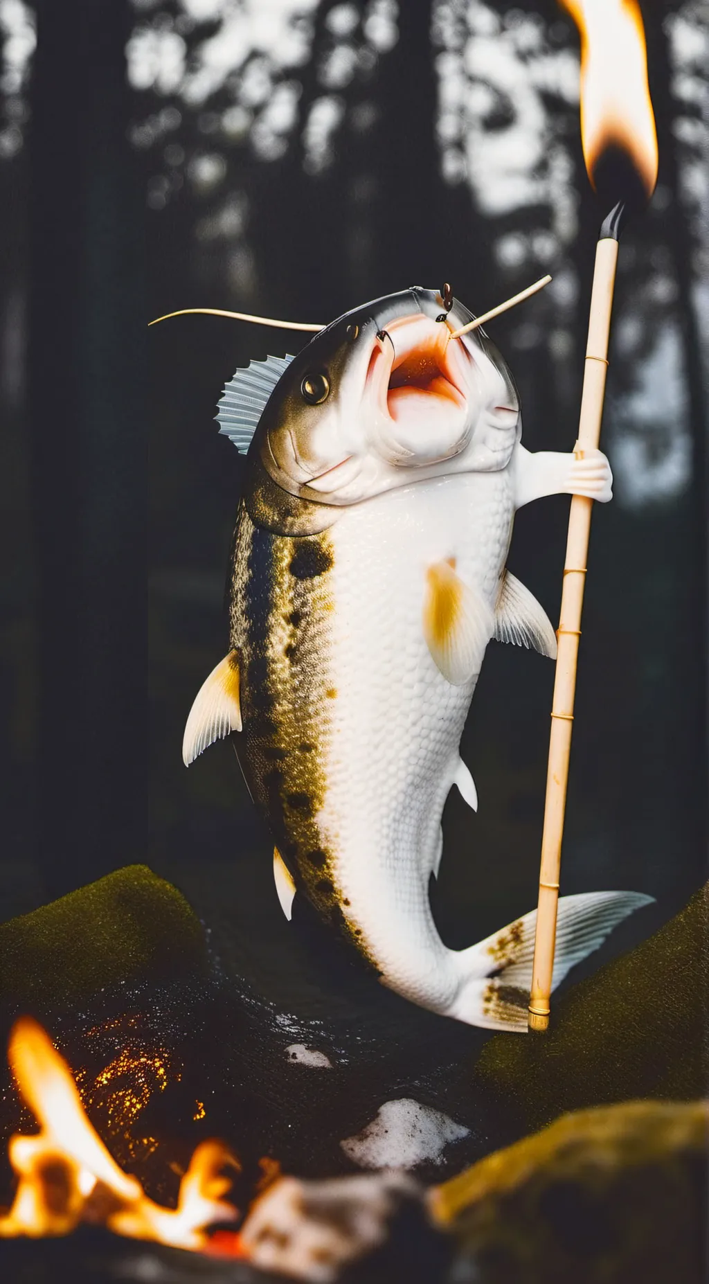 ai character: catfish  background