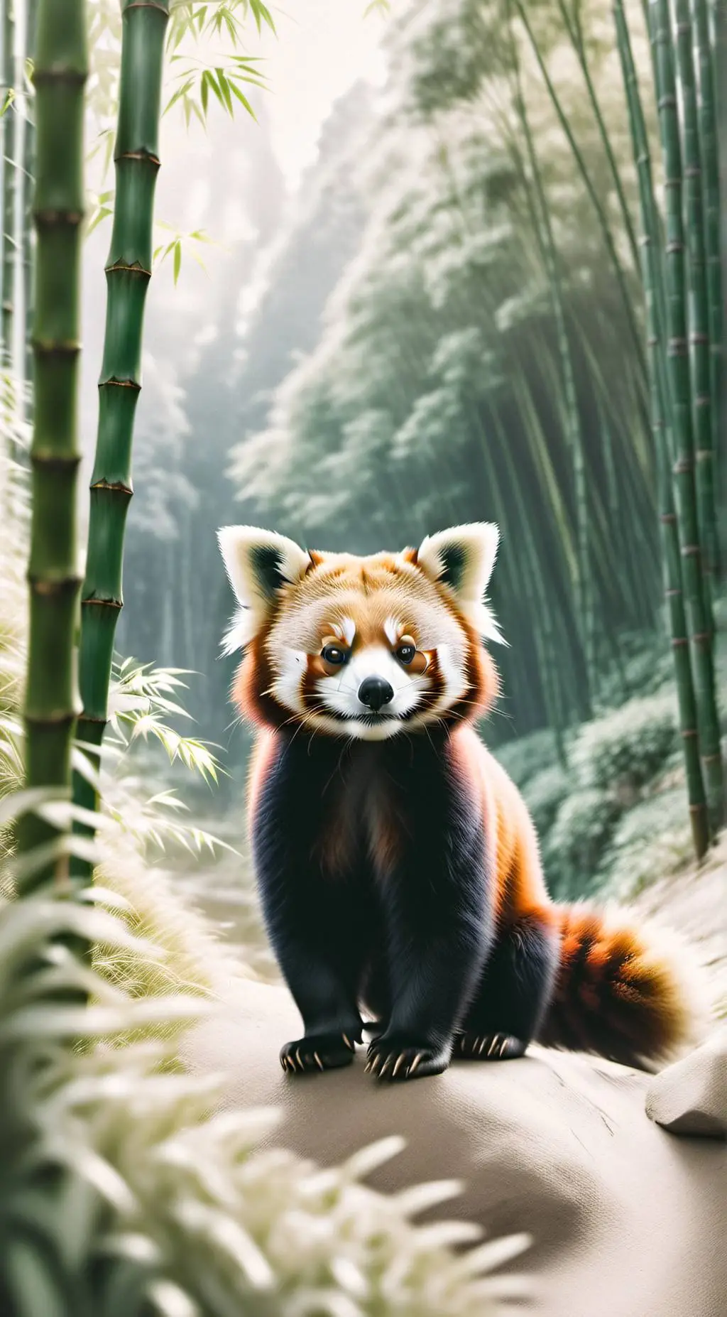 ai character: Lost Red Panda background