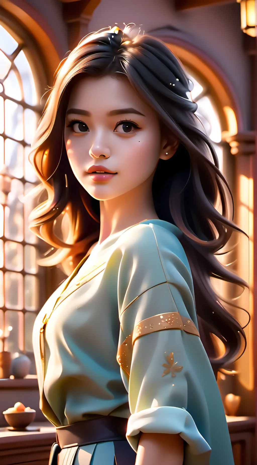 ai character: anime girl  background