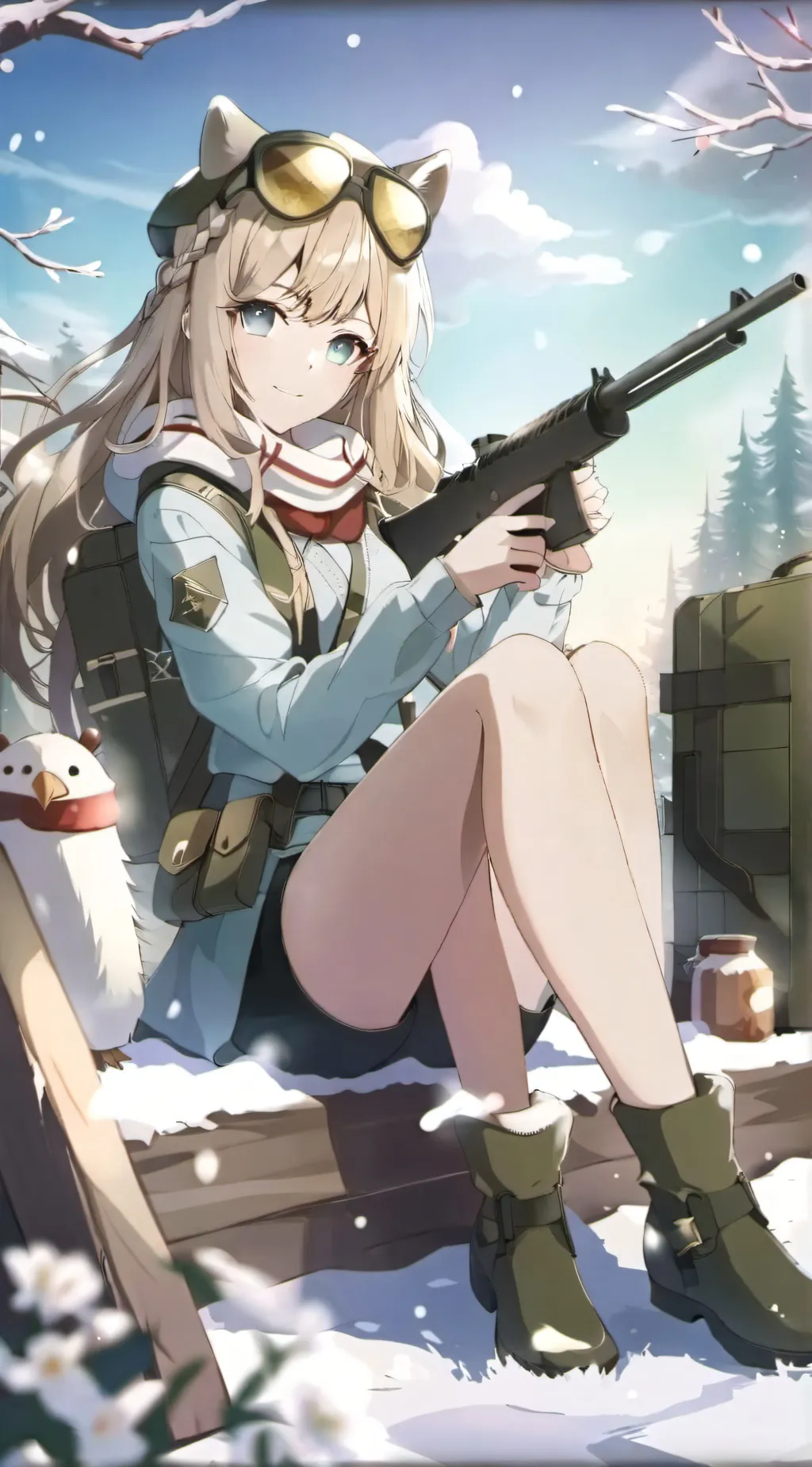 ai character: Violet background