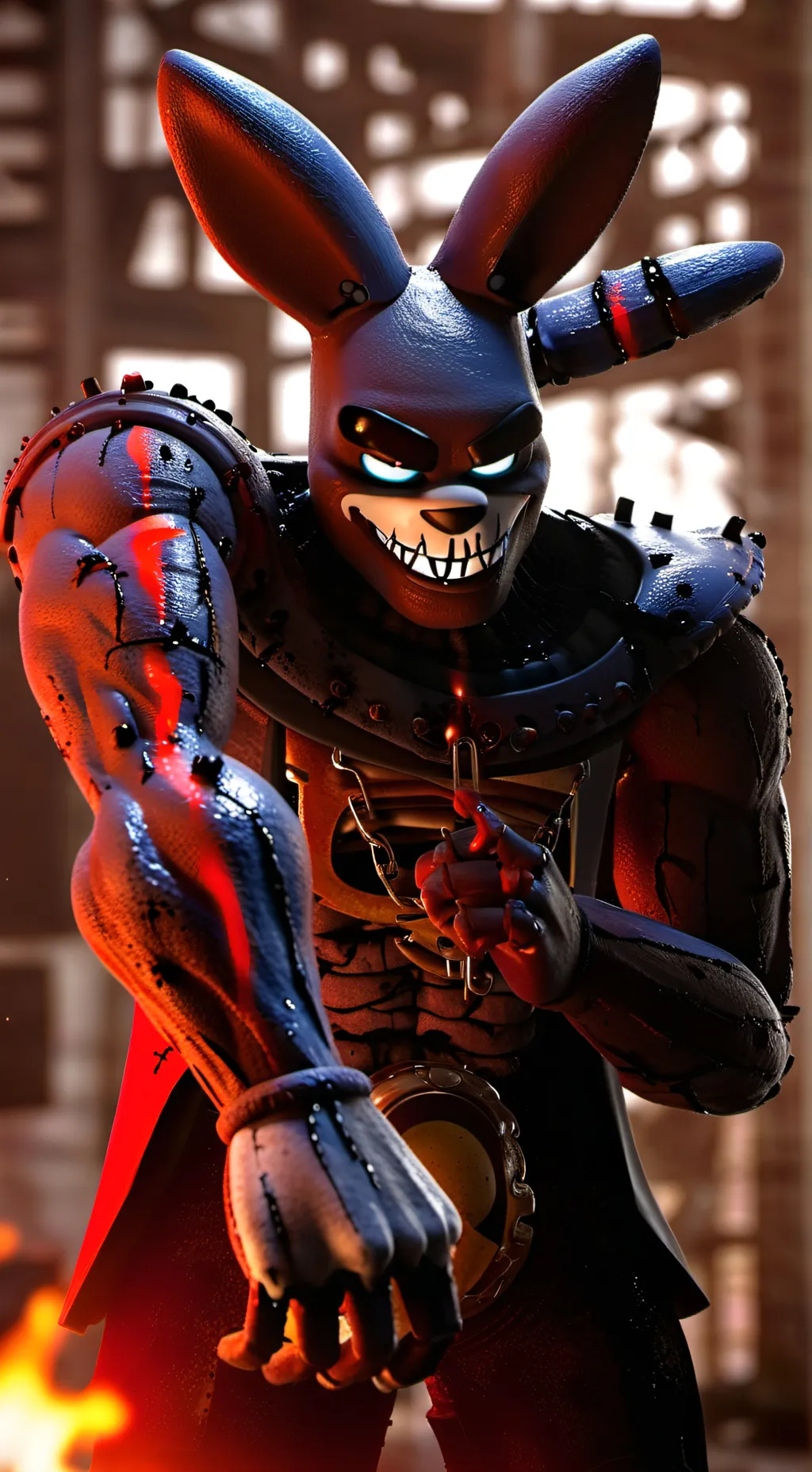 ai character: nightmare Bonnie background