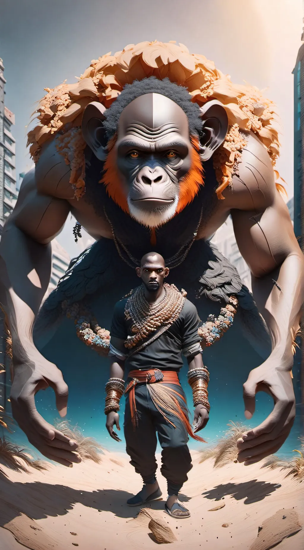 ai character: Monkey man  background