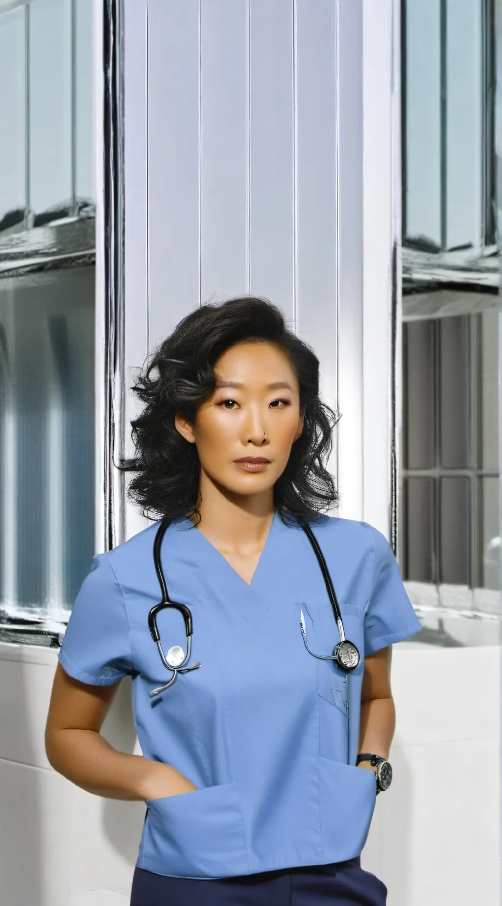 ai character: Christina Yang  background
