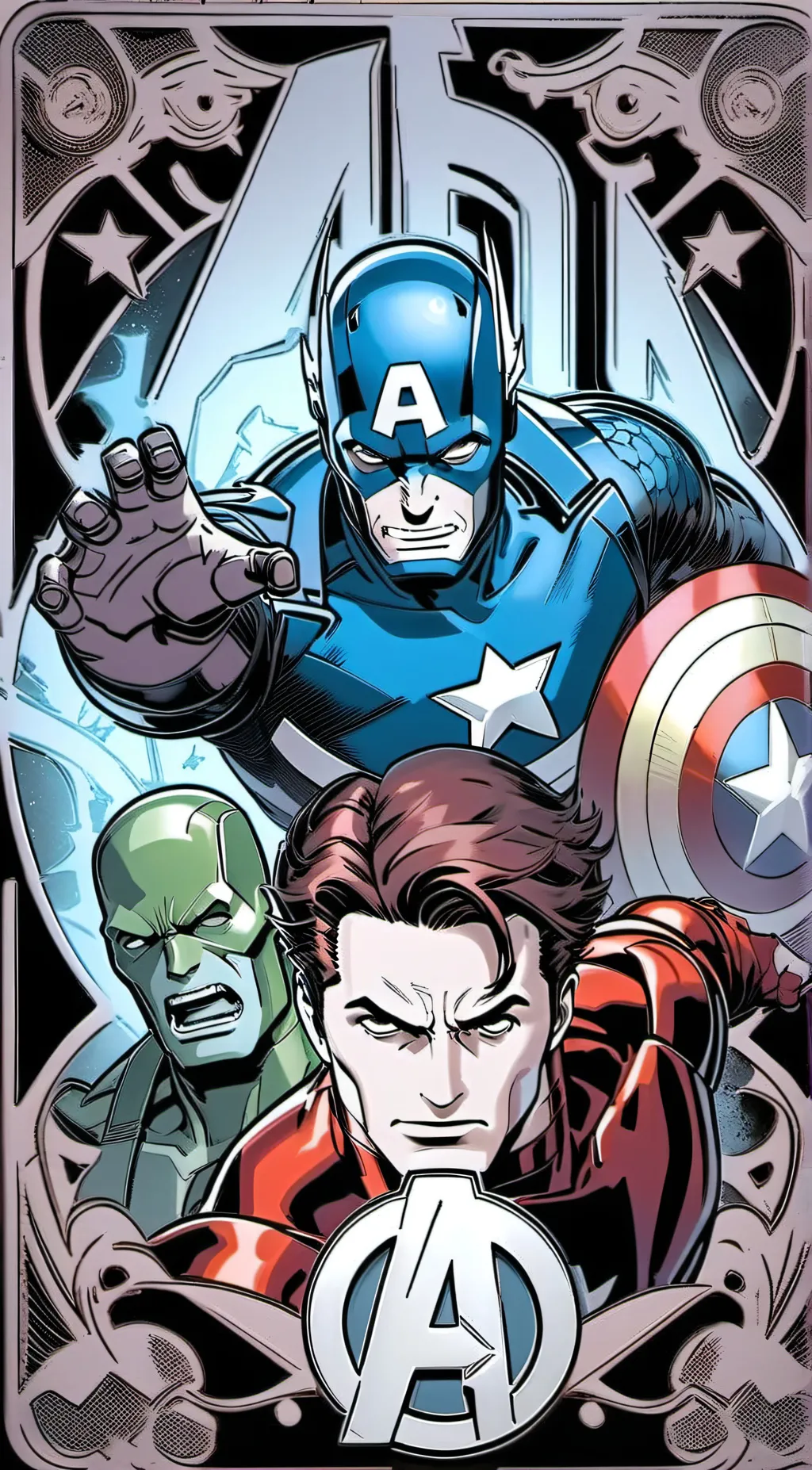 ai character: Avengers auction background