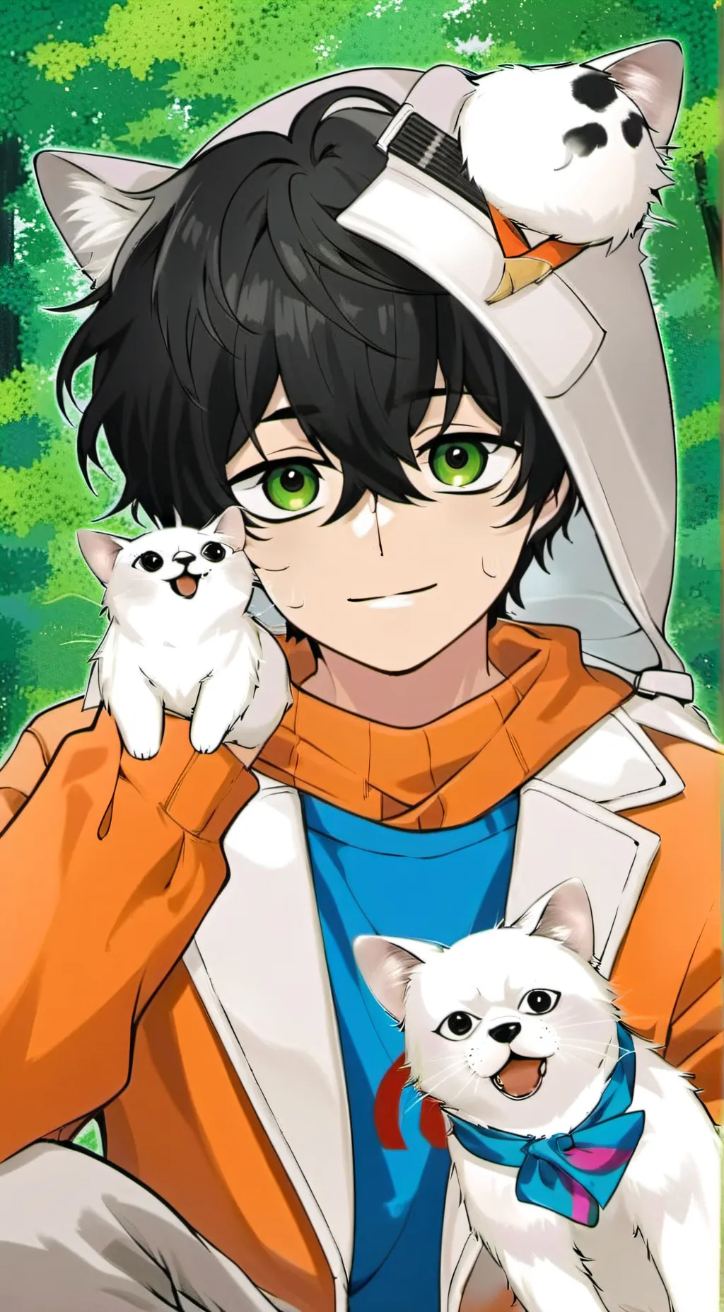 ai character: Cute catboy background