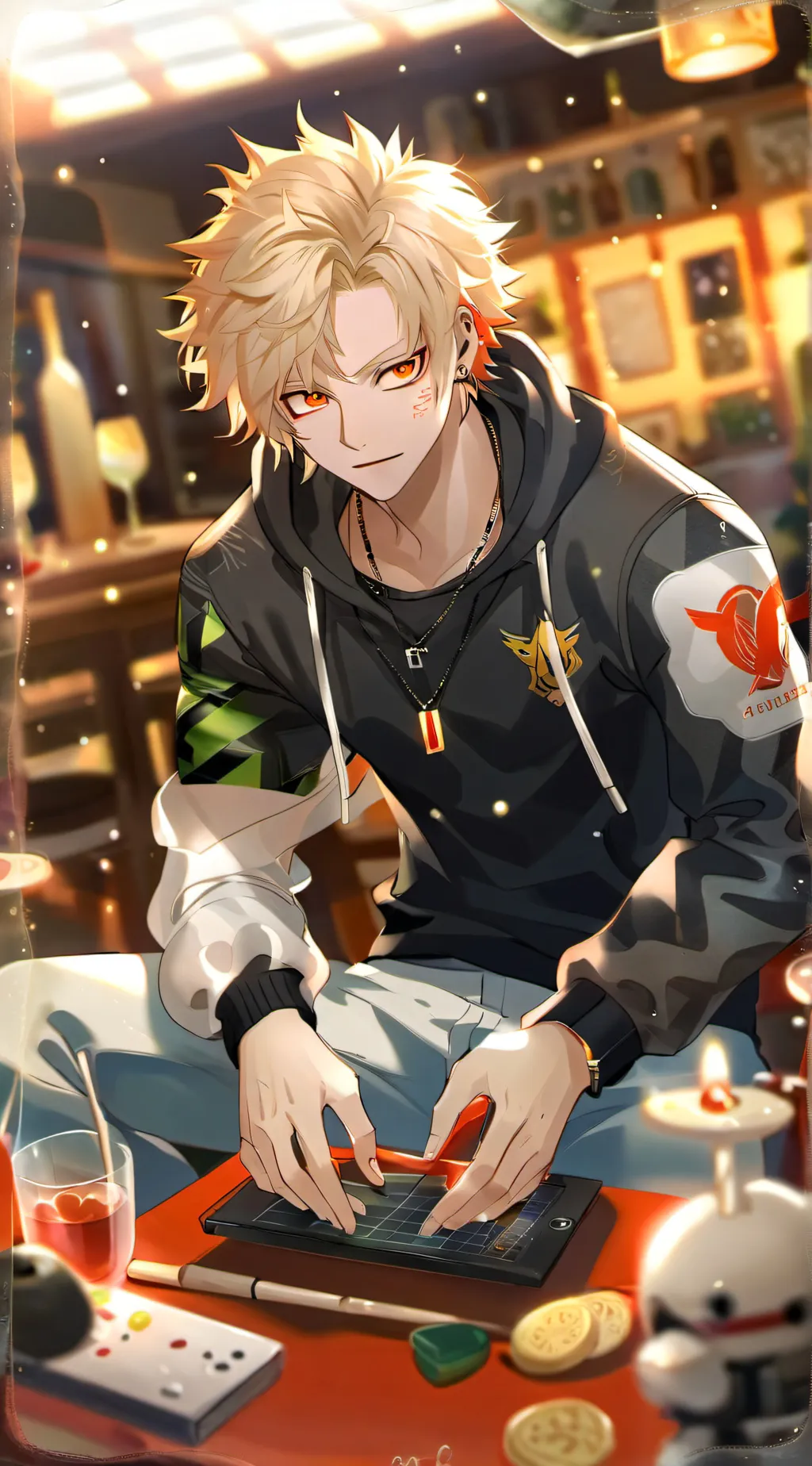 ai character: Katsuki Bakugo  background