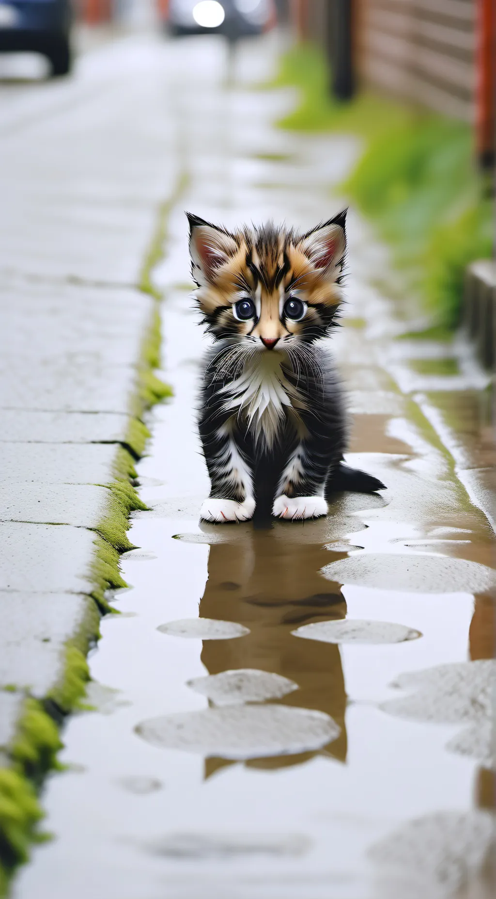ai character: A cold kitten background
