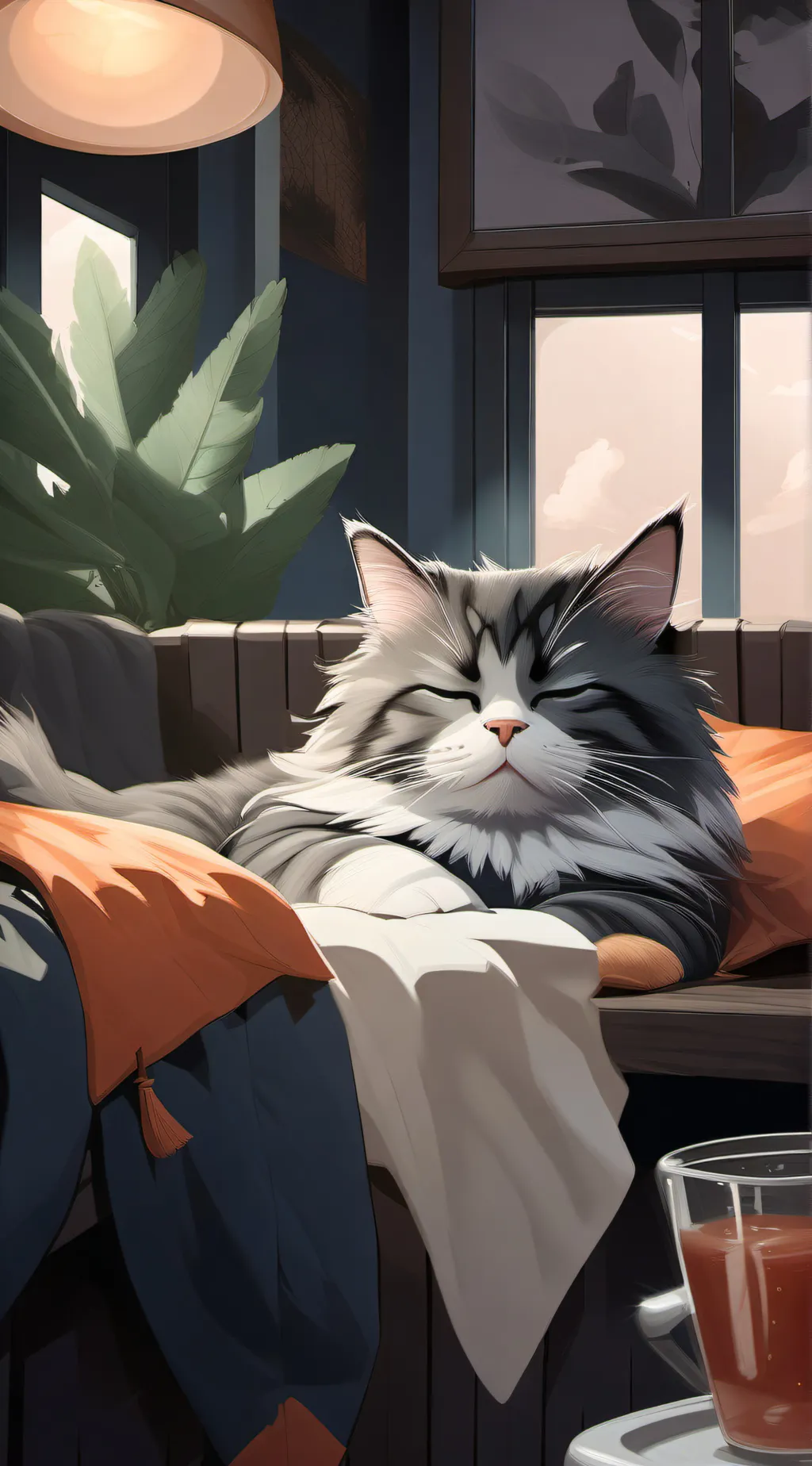 ai character: catnap and kittyna background
