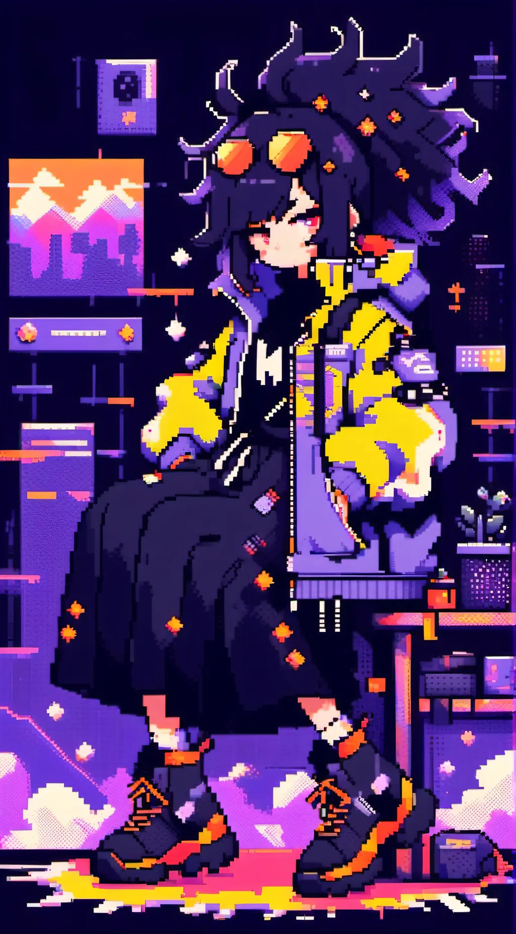 ai character: miss circle background