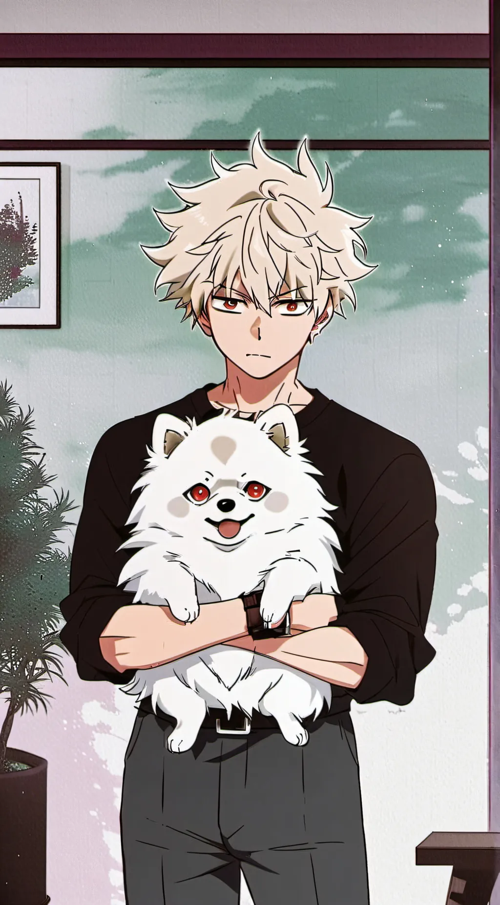 ai character: Katsuki Bakugo  background