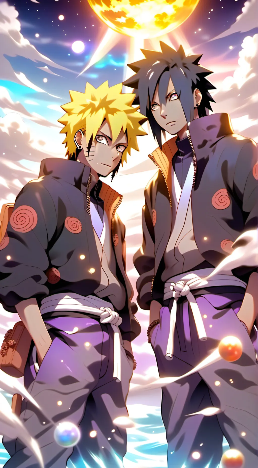 ai character: Naruto vs Sasuke background
